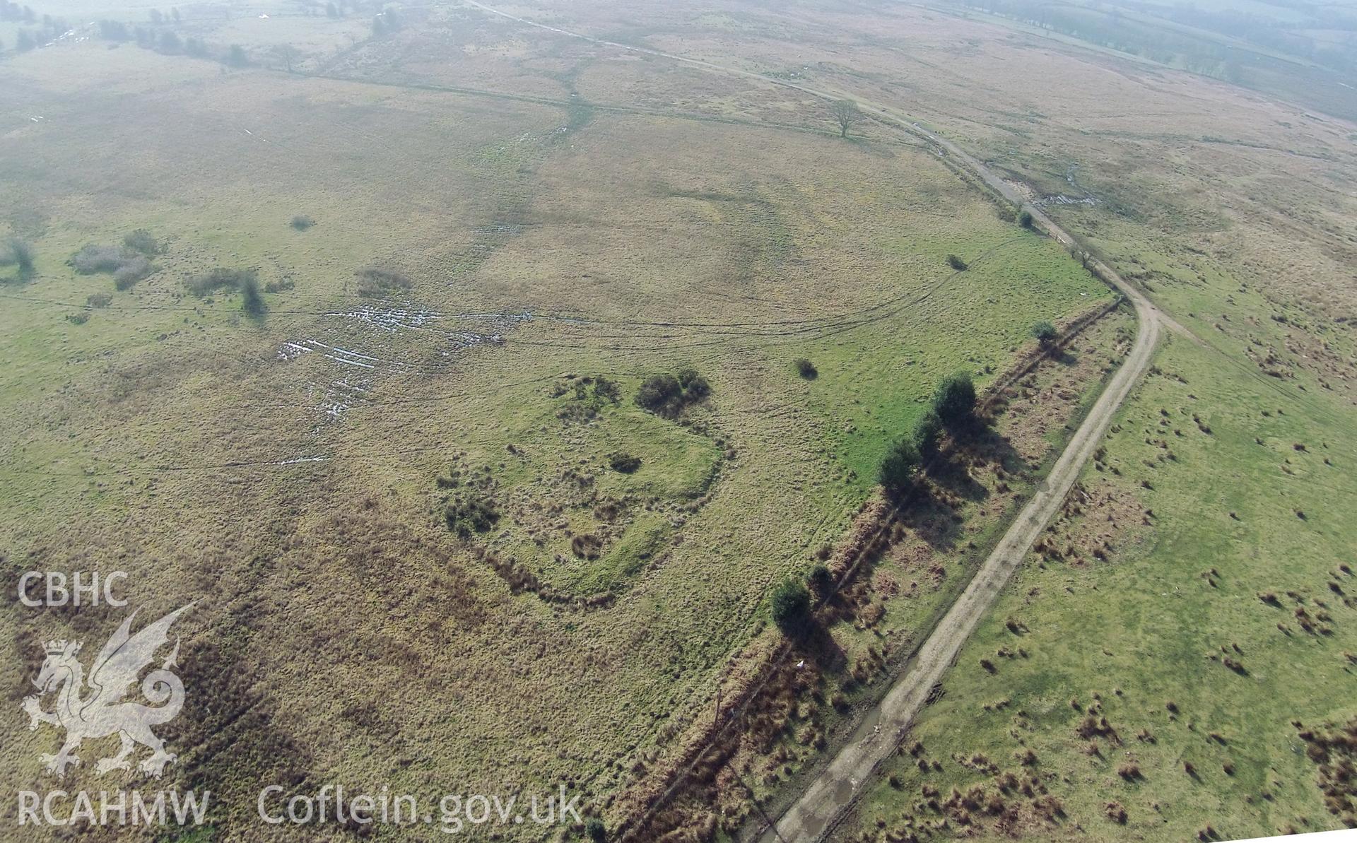 Aerial photograph showing Gelligaer Common, taken by Paul Davis, 18th March 2015.