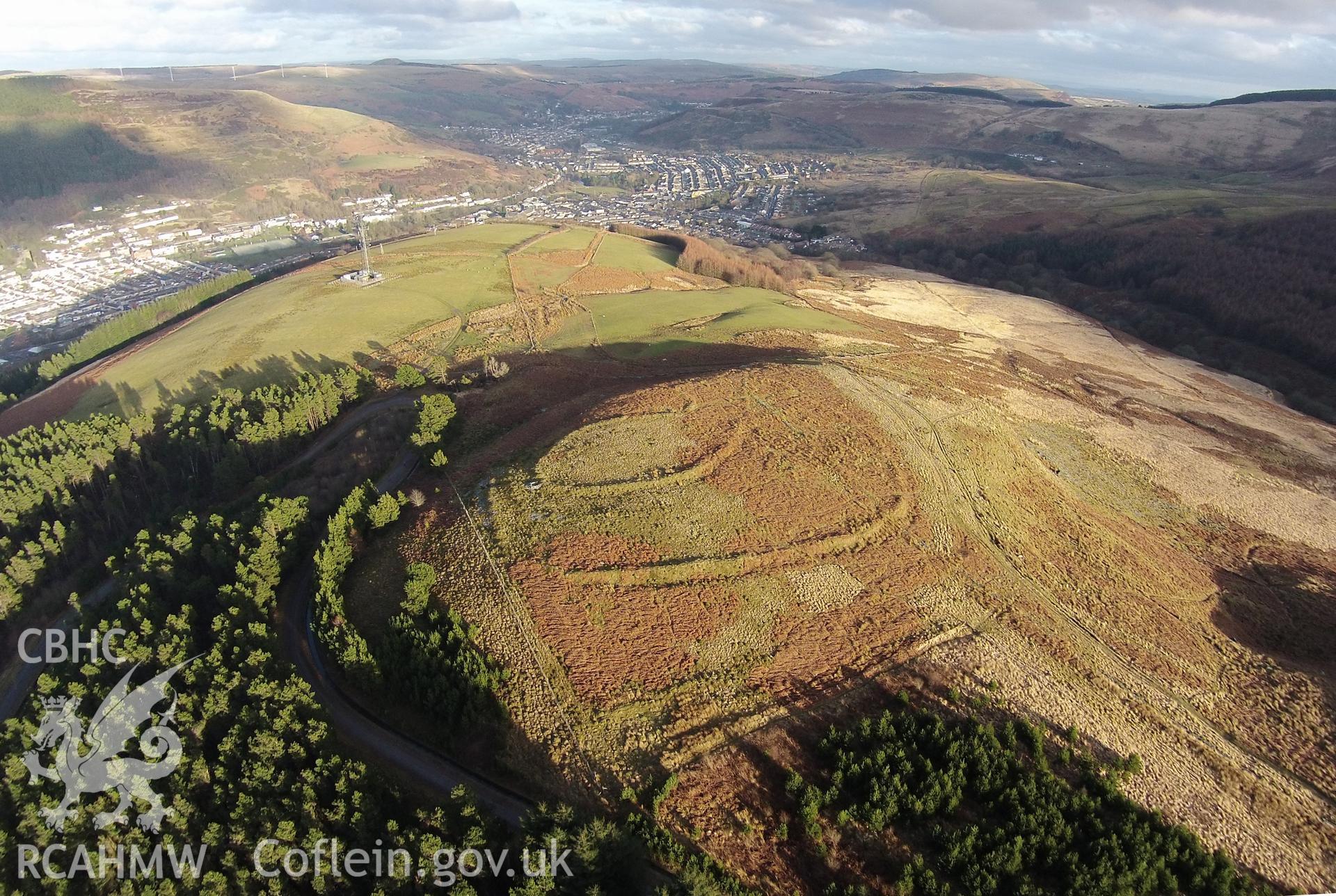 Digital aerial photograph showing Maendy Camp.