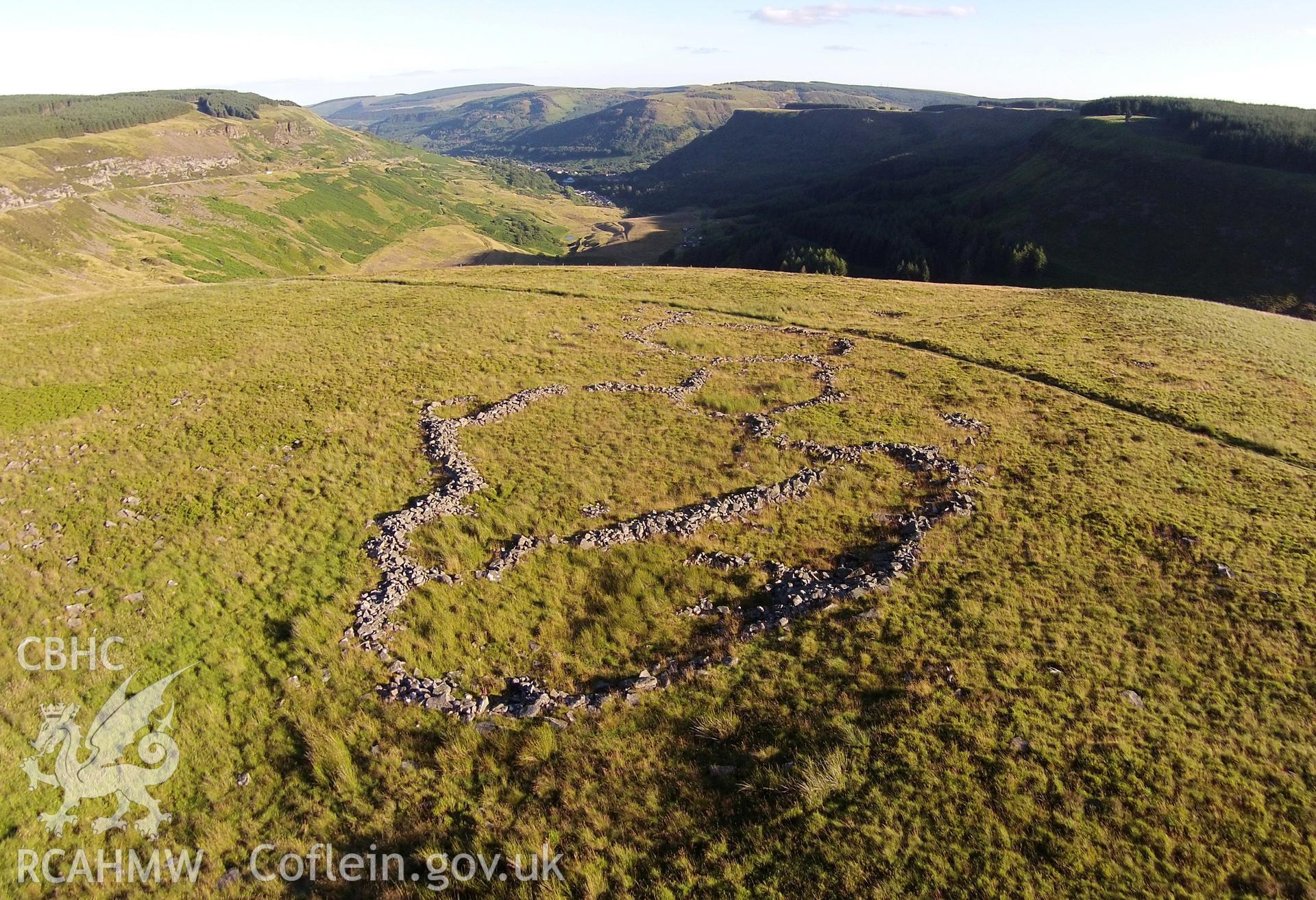 Aerial photograph showing Hendre'r Mynydd taken by Paul Davis, 30th August 2015.