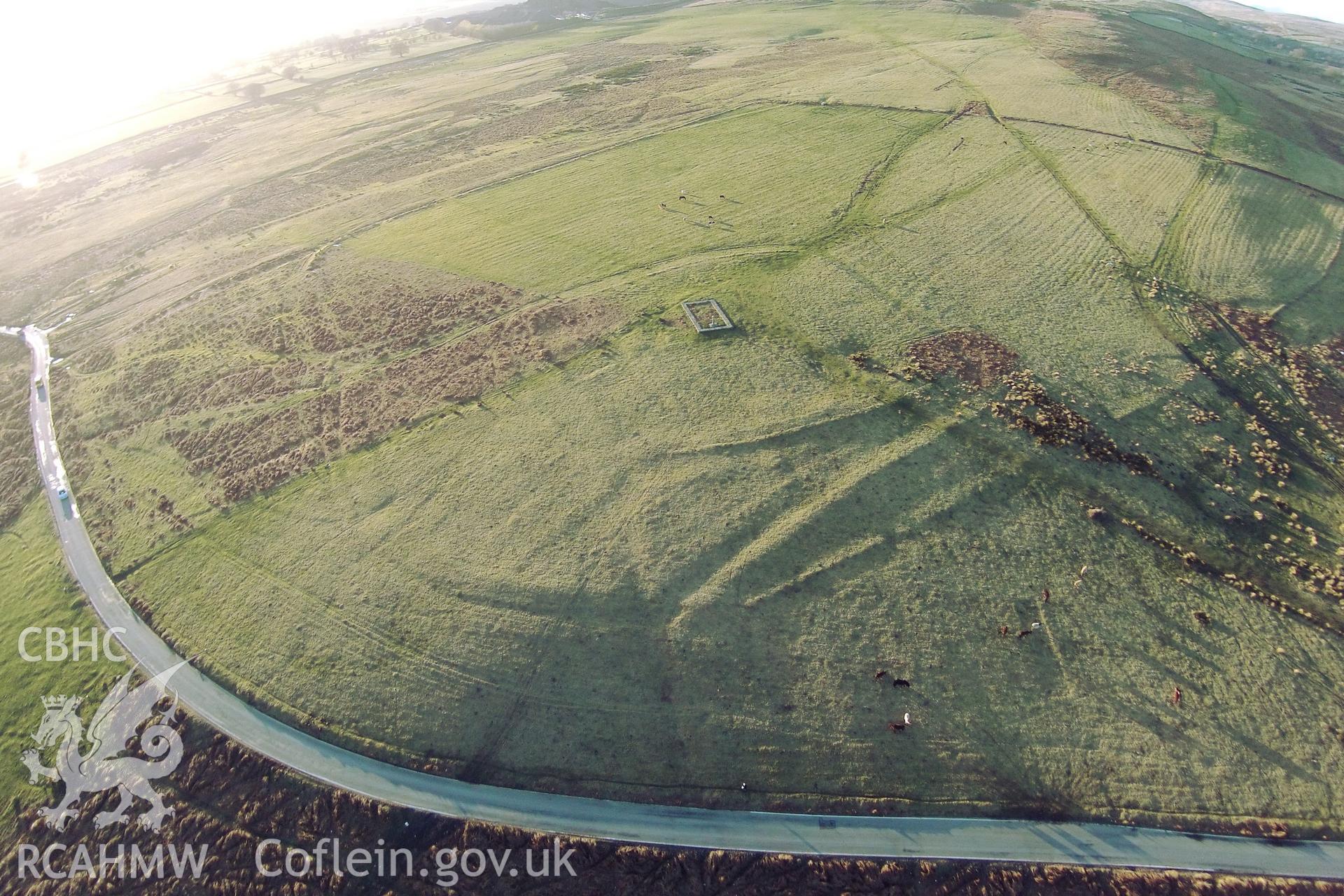 Digital aerial photograph showing Capel Gwladys remains.