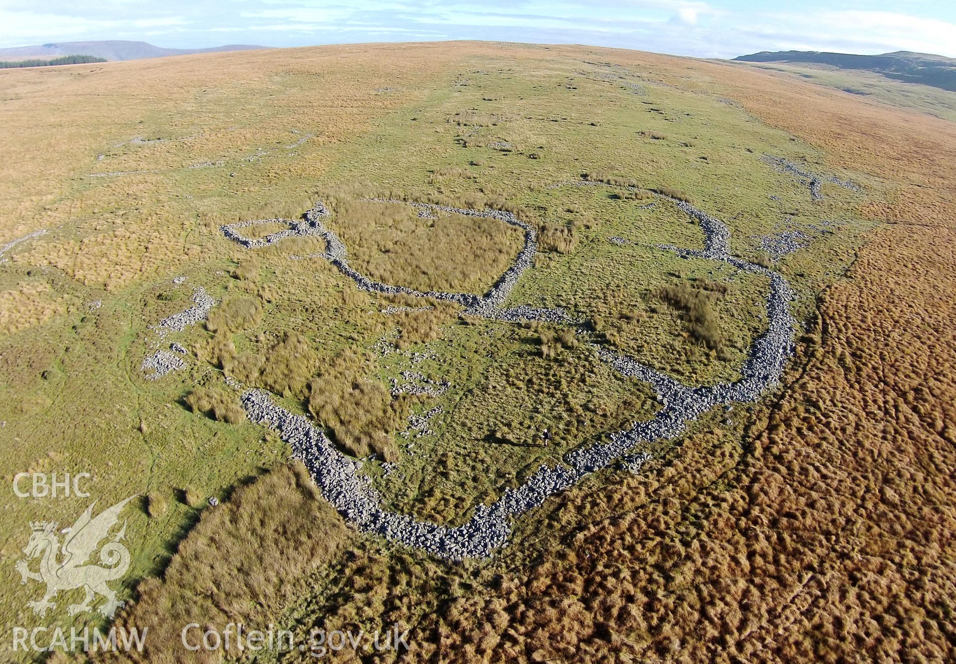 Aerial photograph showing Cwm Criban taken by Paul Davis, 14th Oct 2015.