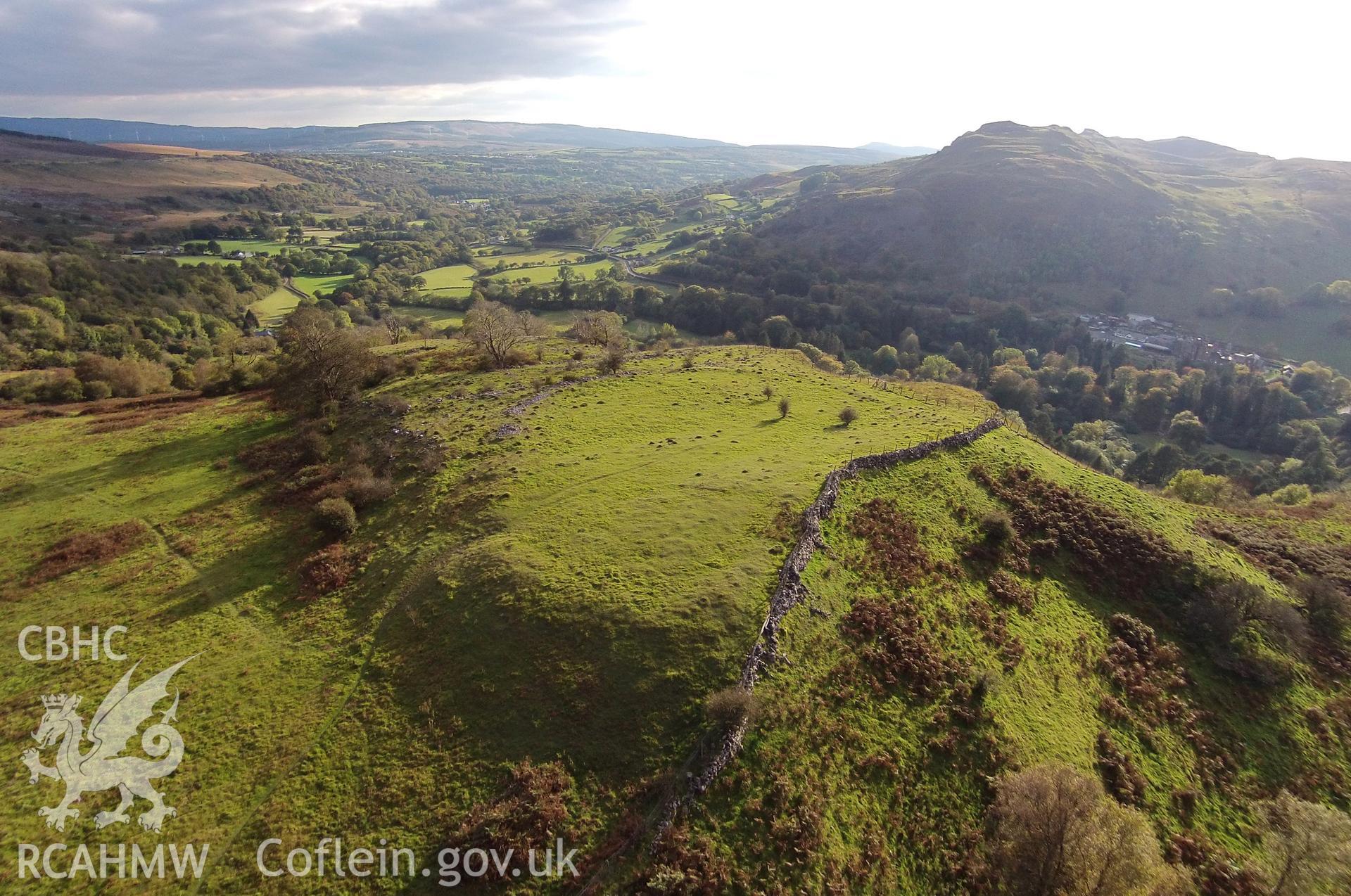 Aerial photograph showing Craig y Rhiwarth taken by Paul Davis, 14th Oct 2015.