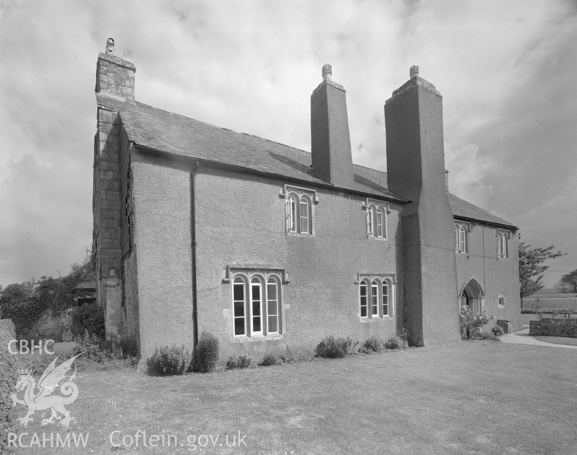 Black and white acetate negative showing view of Flemingston.