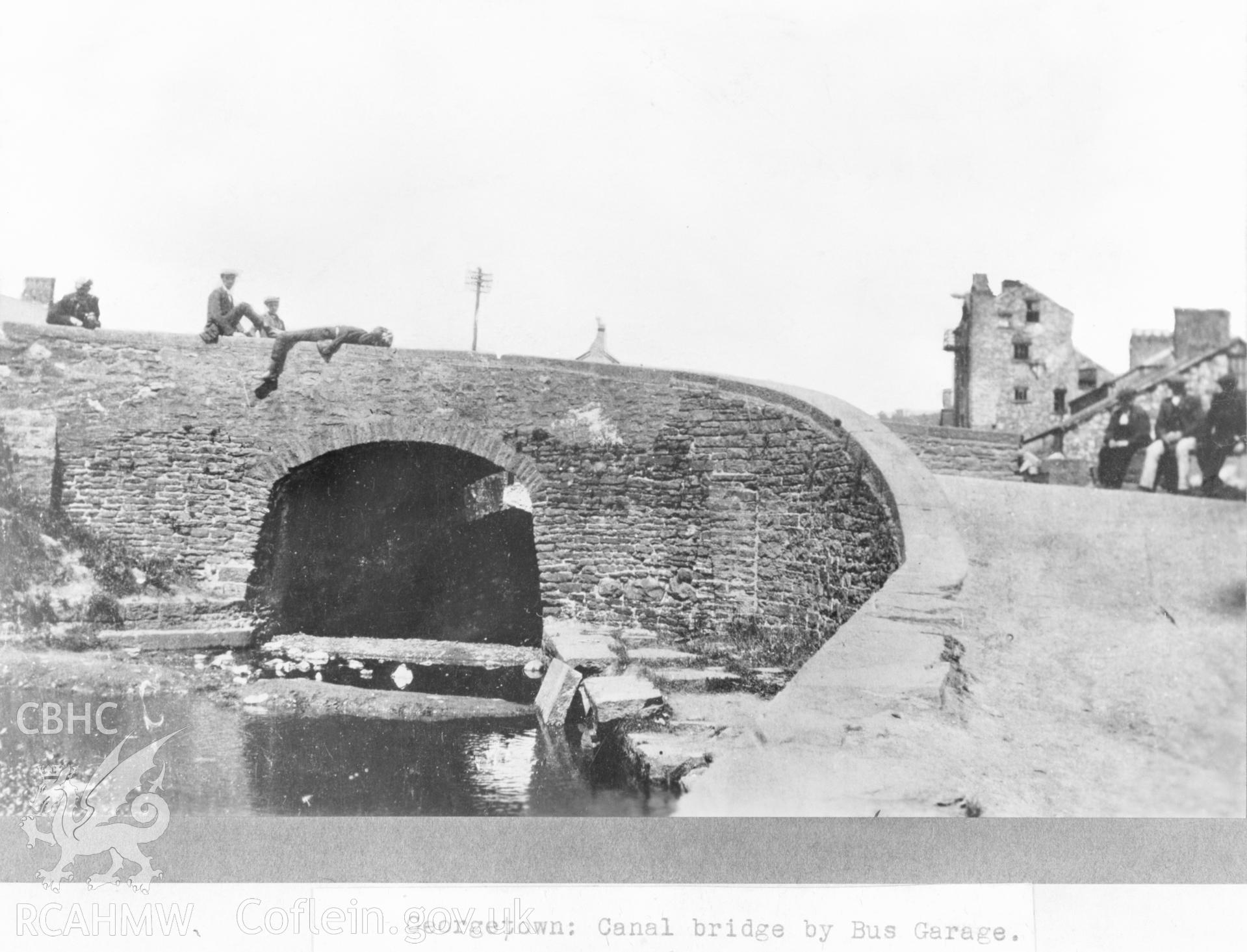 Black and white acetate negative showing view of Georgetown Canal Bridge.