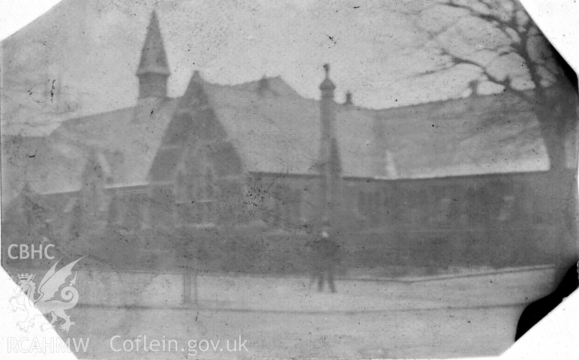 ''1904'' view of school.  Digitised from a photograph album showing views of Aberystwyth and District, produced by David John Saer, school teacher of Aberystwyth. Loaned for copying by Dr Alan Chamberlain.