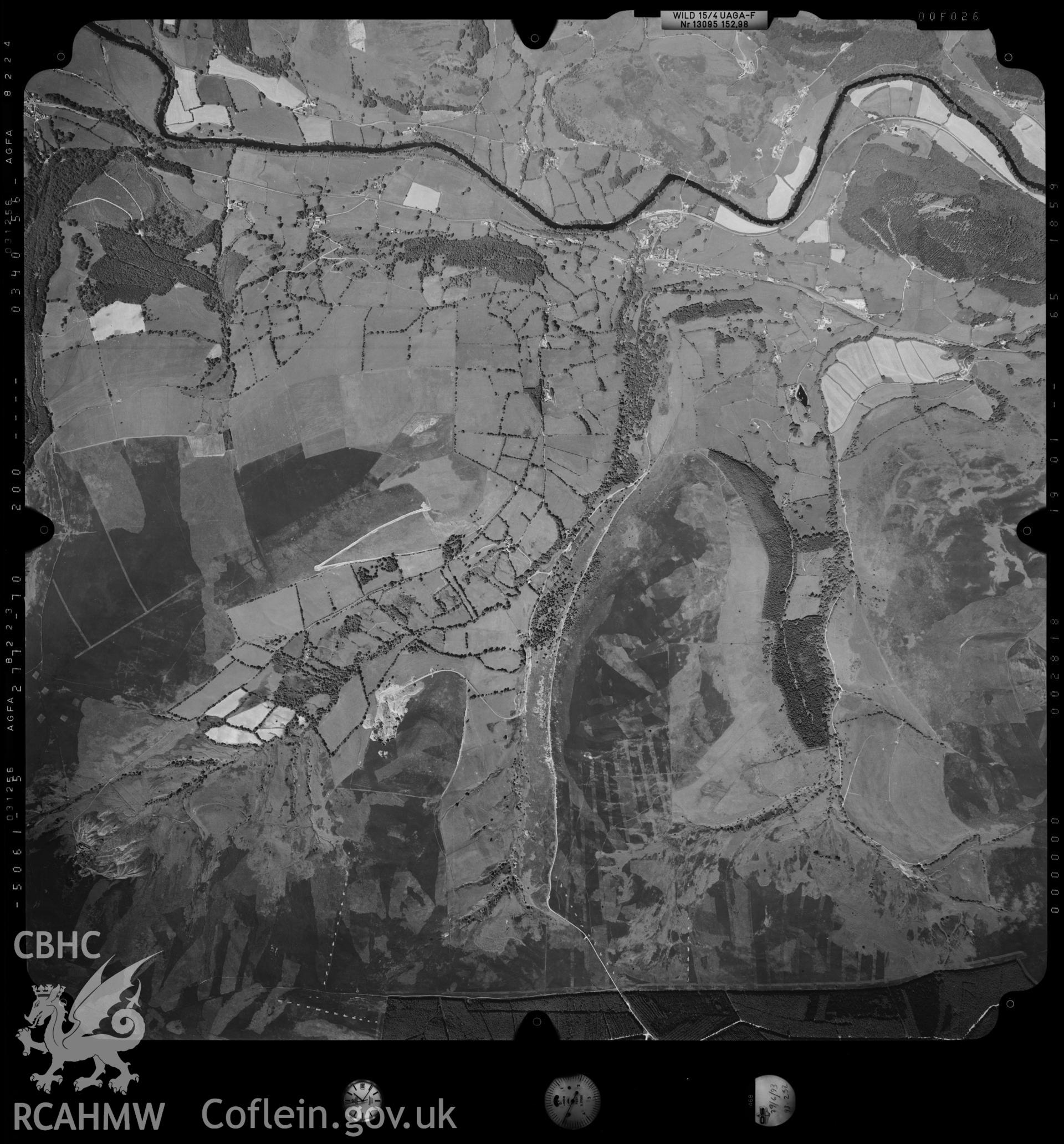 Digitized copy of an aerial photograph showing Deeside Quarry, taken by Ordnance Survey, 1995.