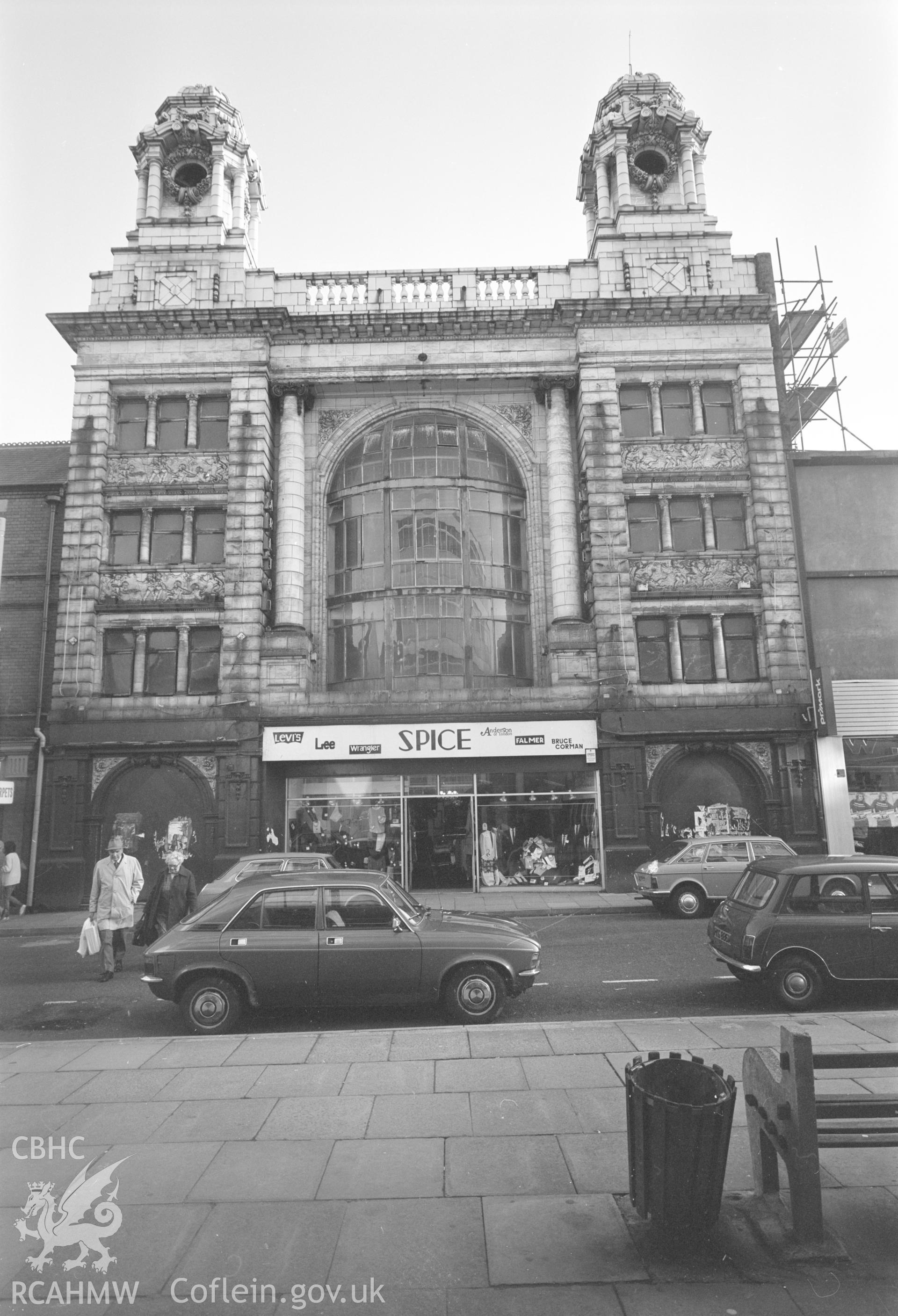 Acetate negative showing Carlton Cinema, Swansea.