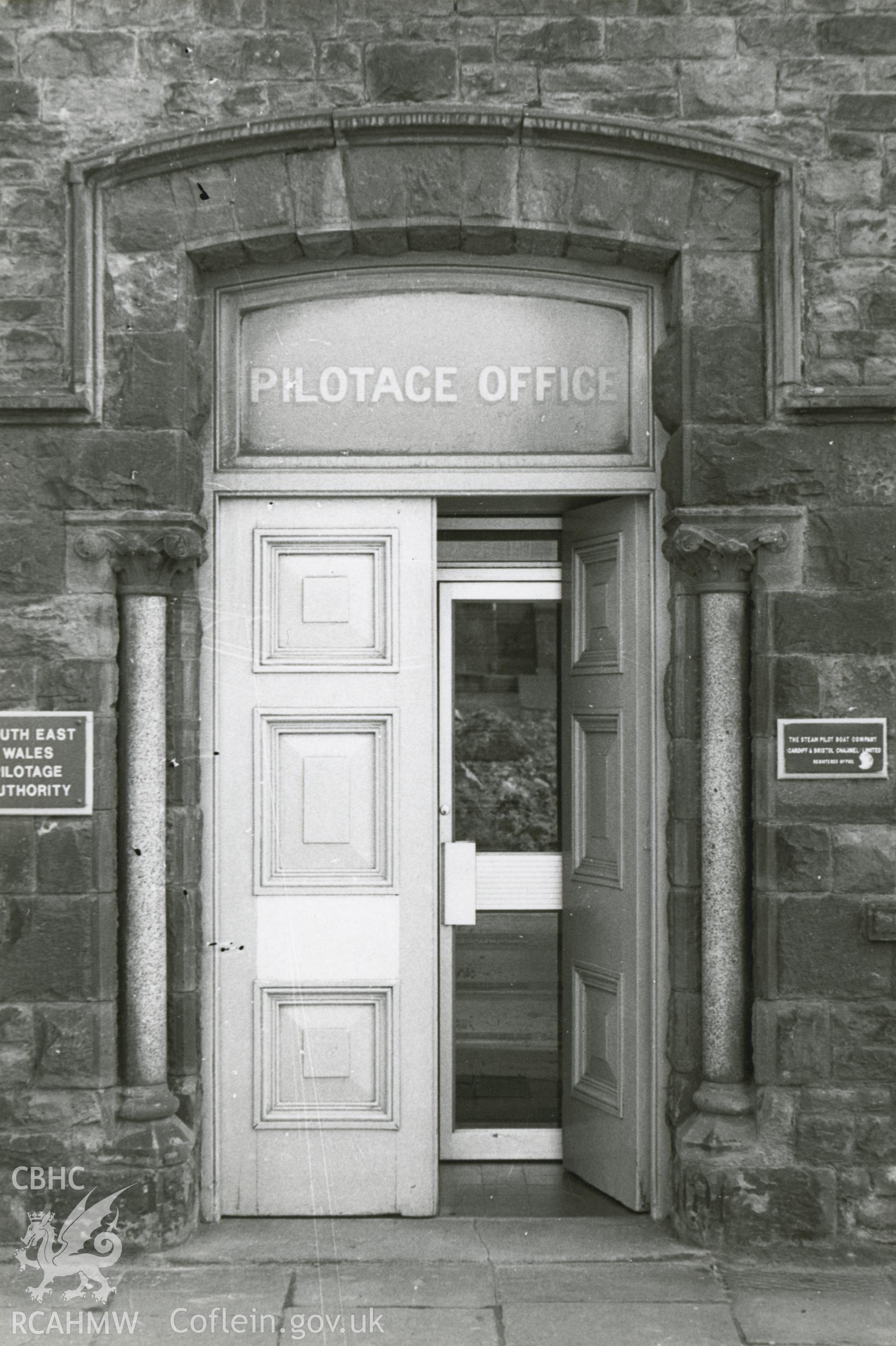 Digital copy of a photograph copied from a booklet relating to Cardiff Port Authority Pilot Office, produced by C.E. Mc Gonagle and G.R. Organ, 1979-1980.