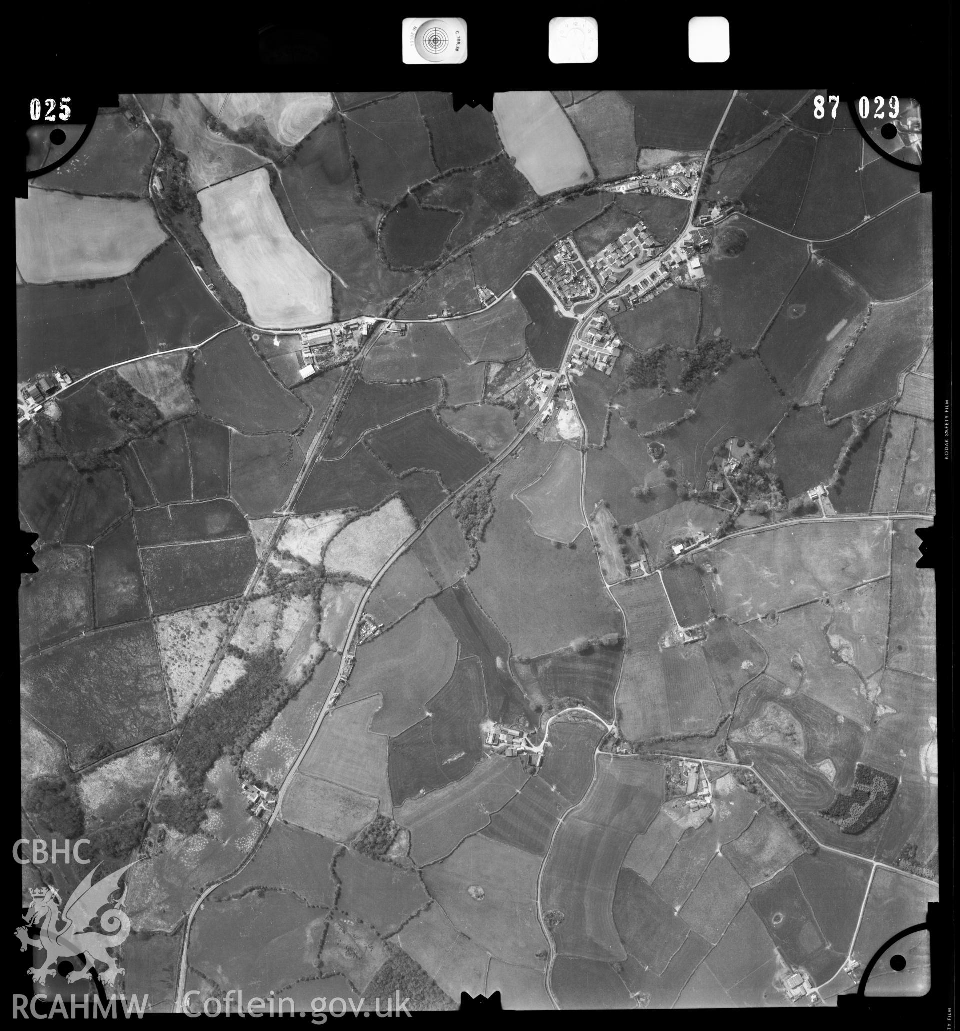 Digitised copy of an aerial photograph showing the St Athan area, taken by Ordnance Survey, 1987.