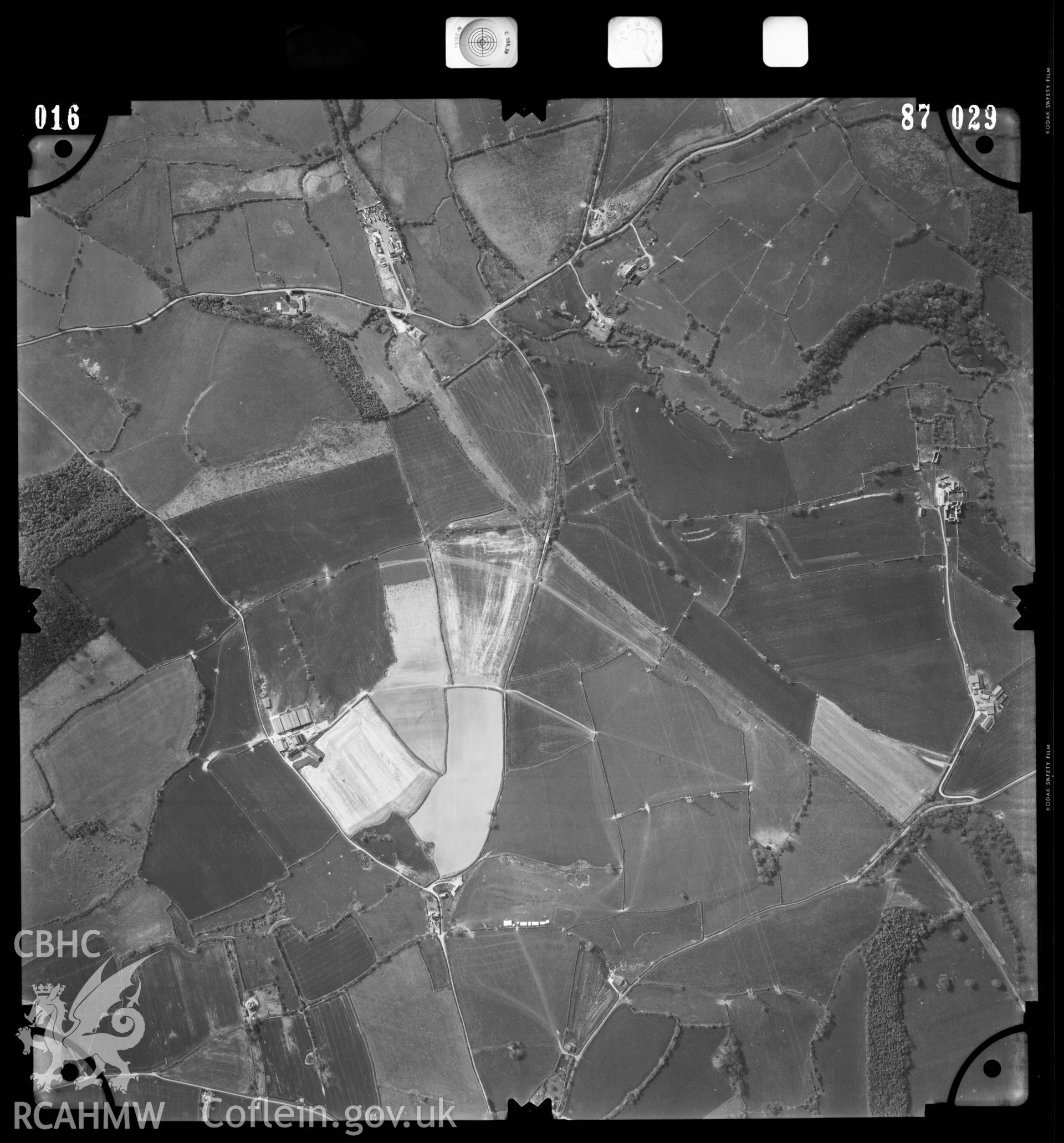 Digitised copy of an aerial photograph showing the St Athan area, taken by Ordnance Survey, 1987.