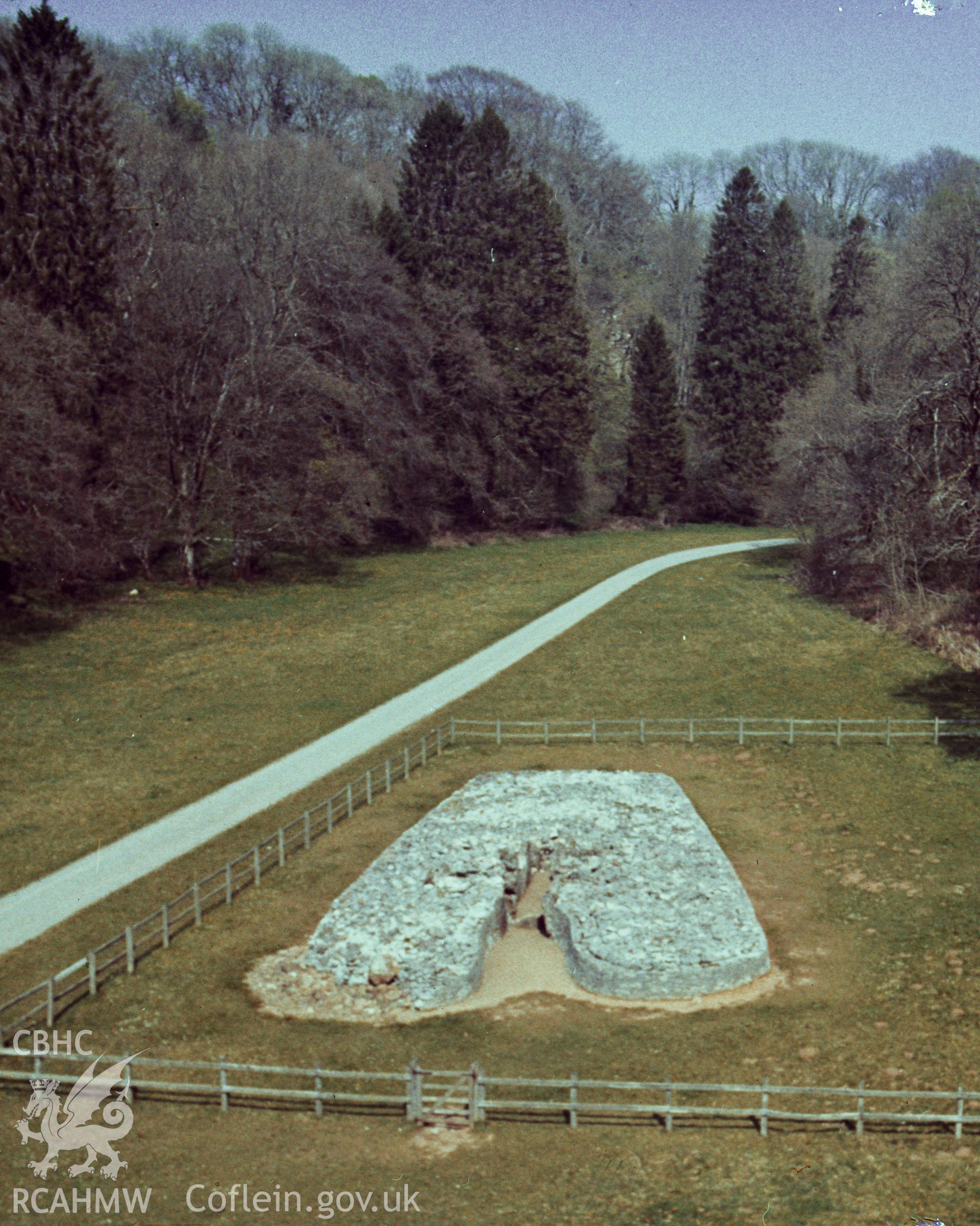 D.O.E photograph of Parc Le Breos Burial Chamber (Parc Cwm Long Cairn), Penmaen.