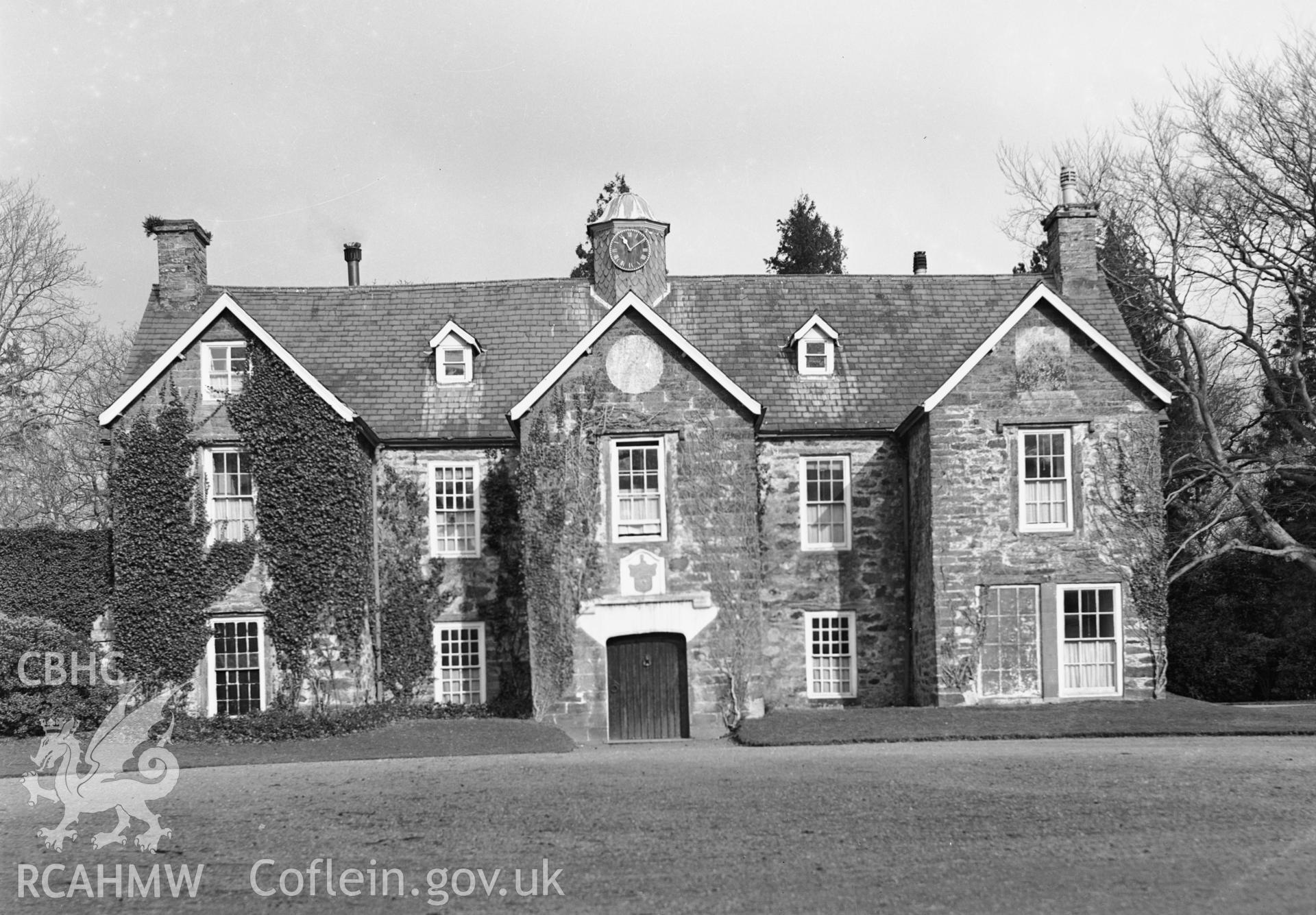 Exterior: N wing, front elevation