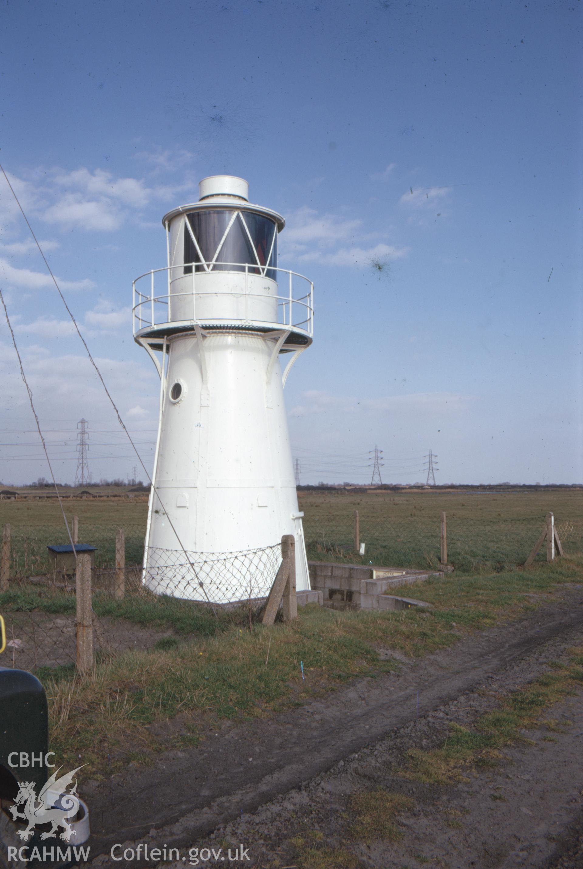 Colour slide showing East Usk Lighthouse.