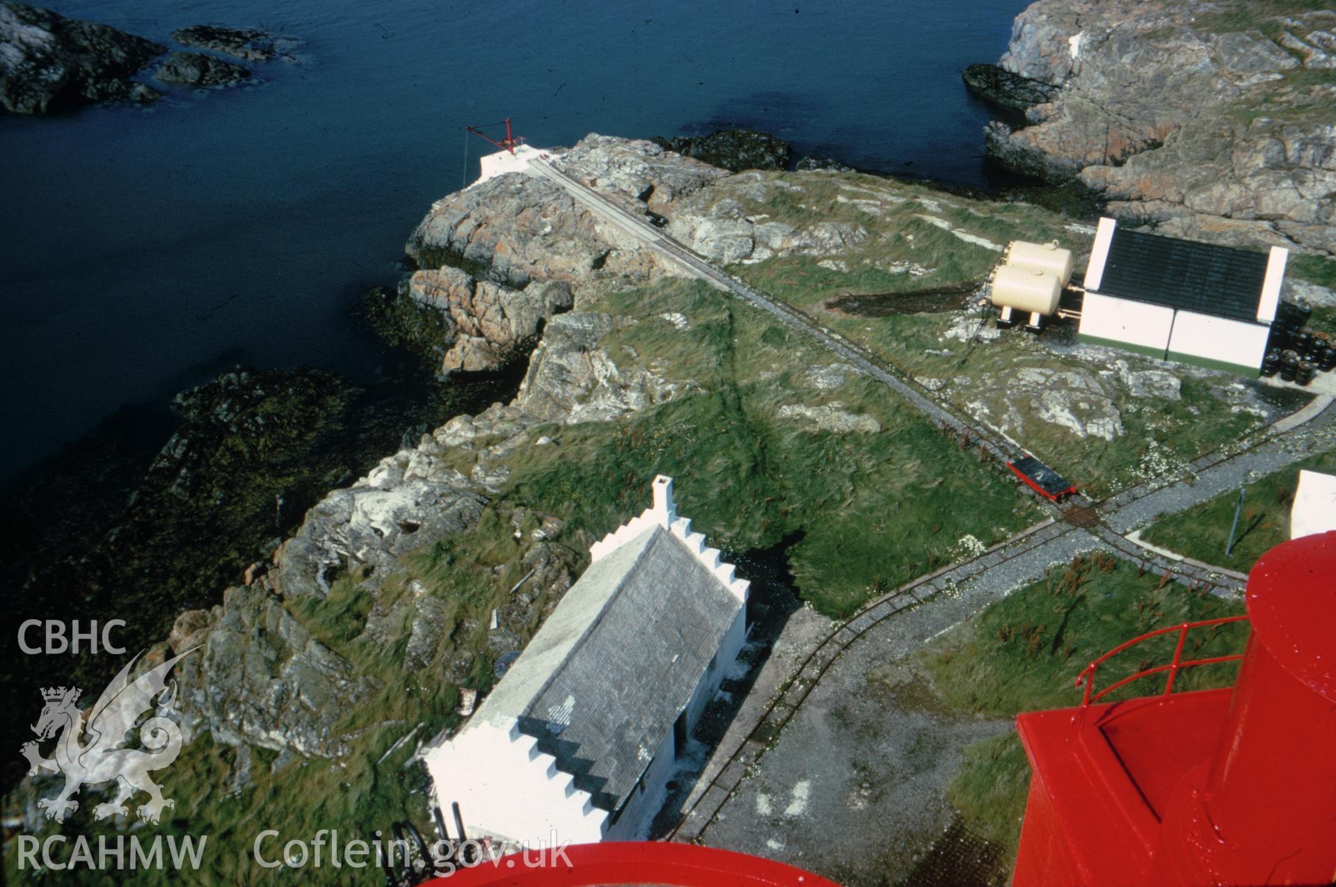 Colour slide showing houses taken from the lighthouse.