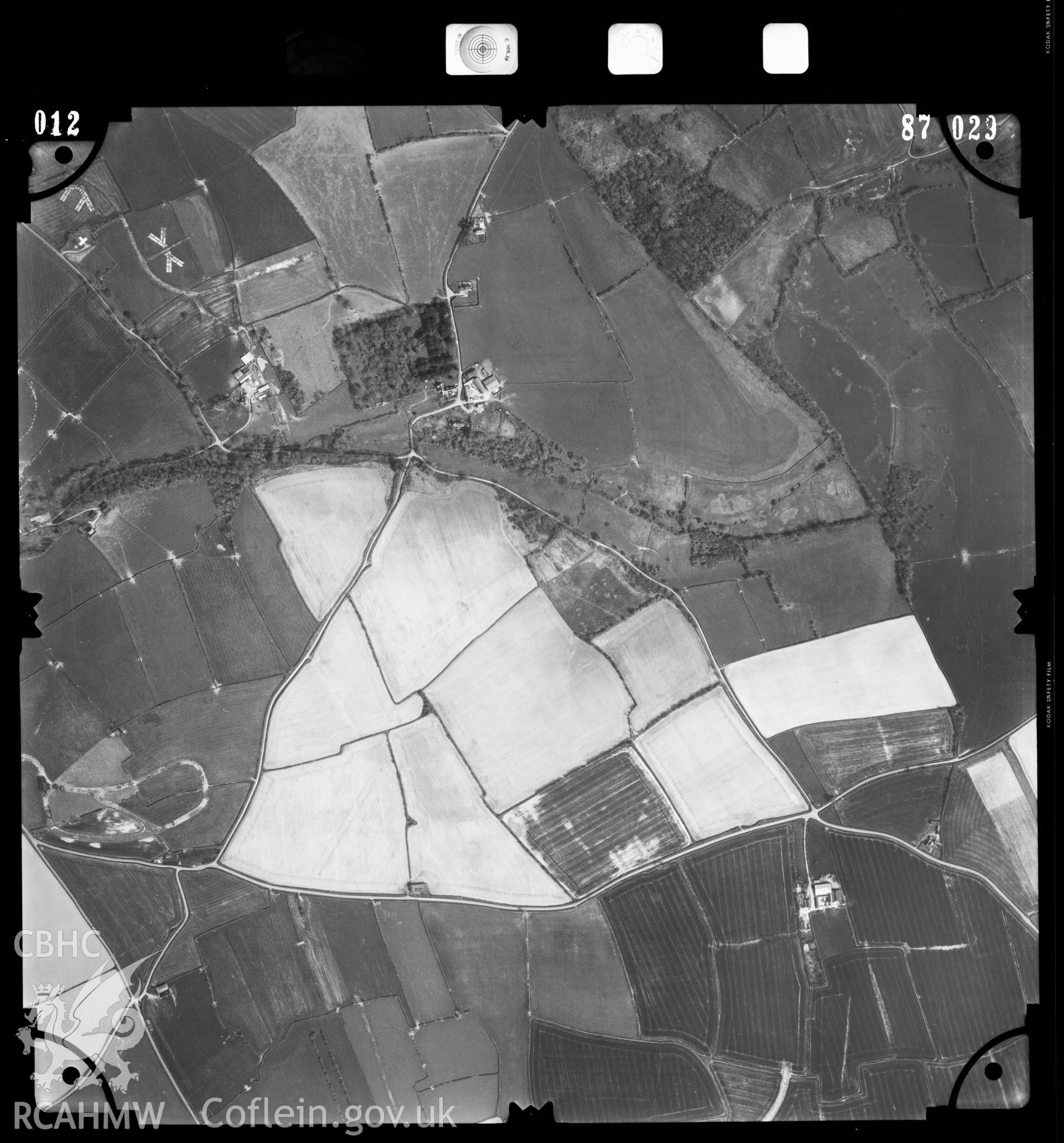 Digitised copy of an aerial photograph showing the St Athan area, taken by Ordnance Survey, 1987.