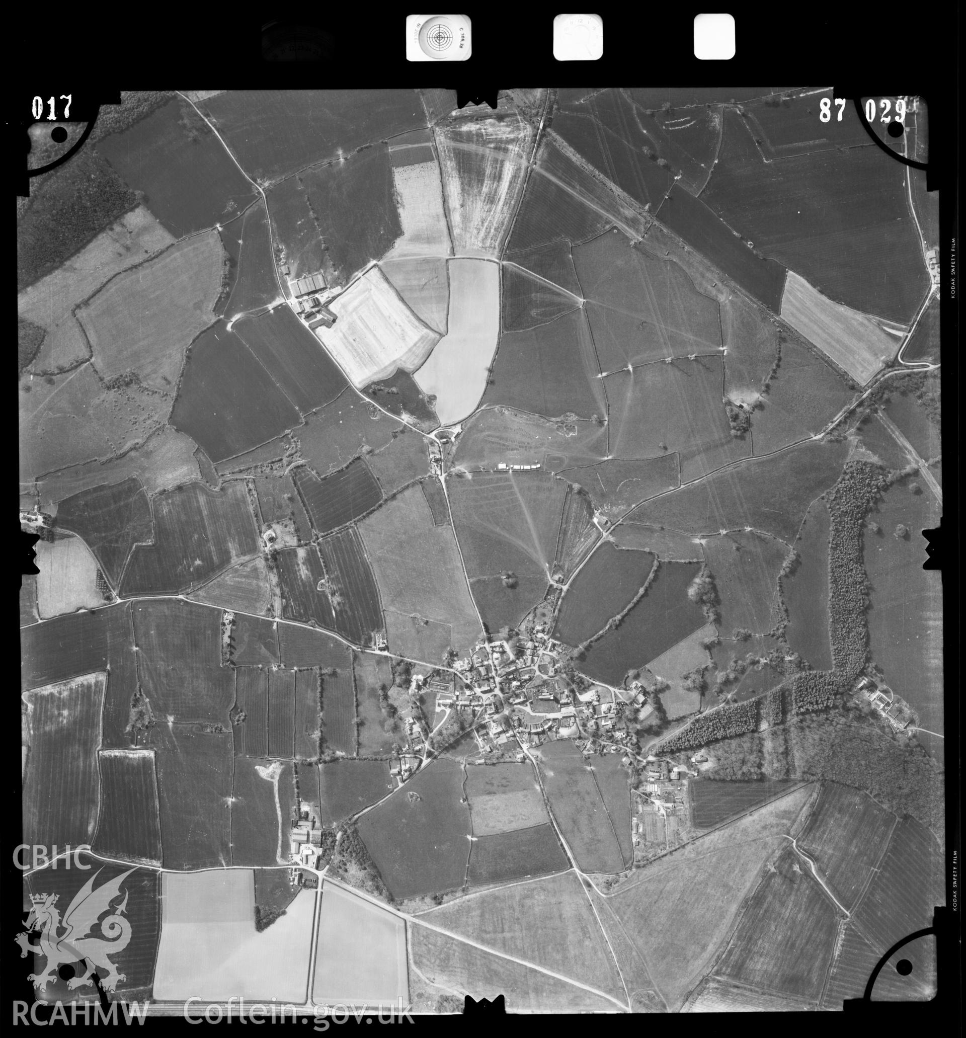 Digitised copy of an aerial photograph showing the St Athan area, taken by Ordnance Survey, 1987.