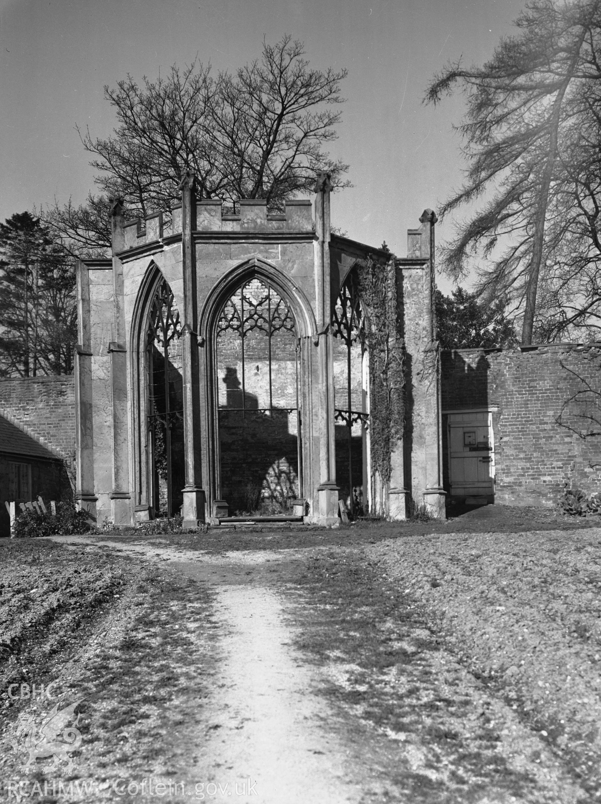 Exterior view of the Orangery at Nerquis Hall, Mold taken 15.04.1942.