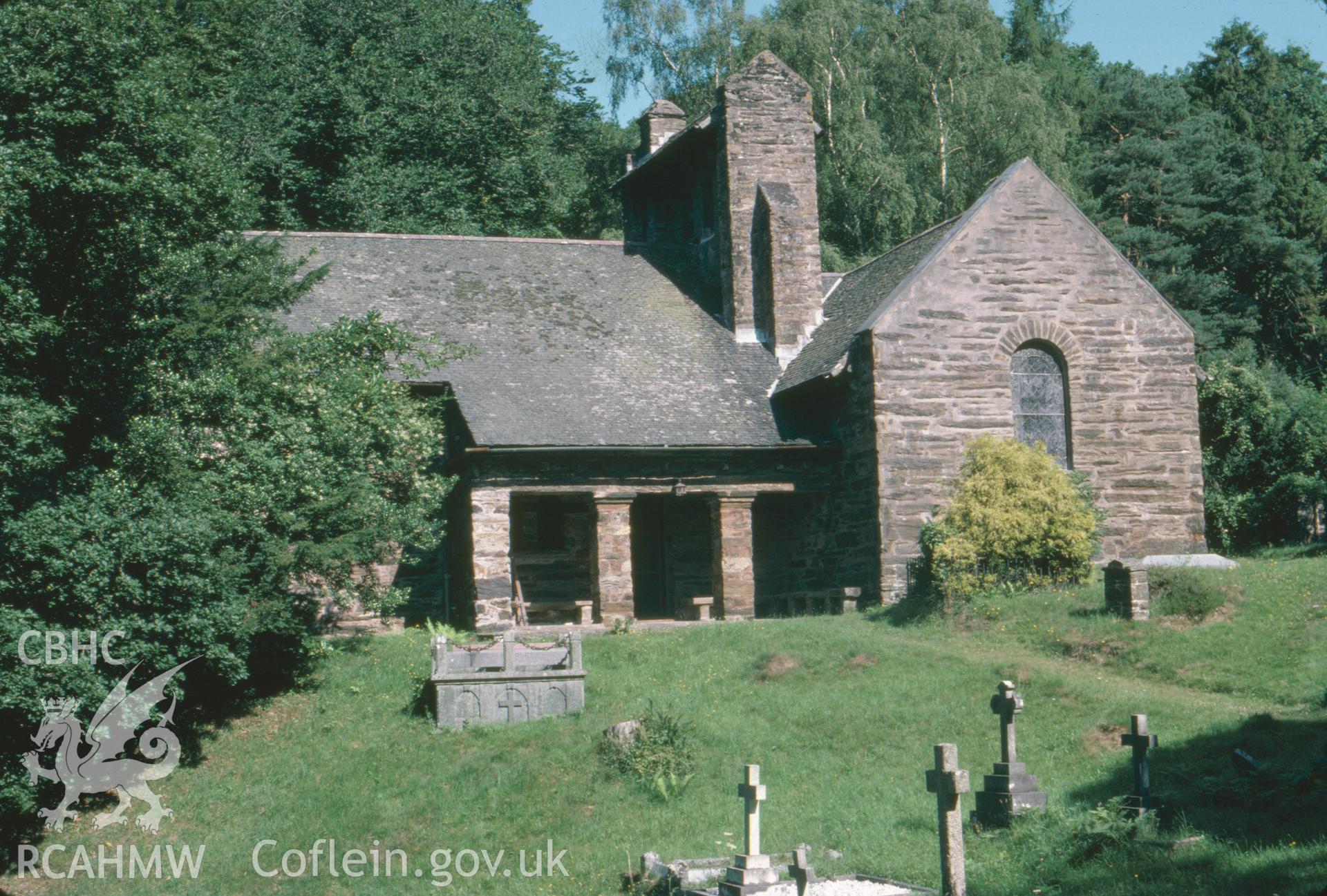 Colour slide showing south side of Caerdeon Church.