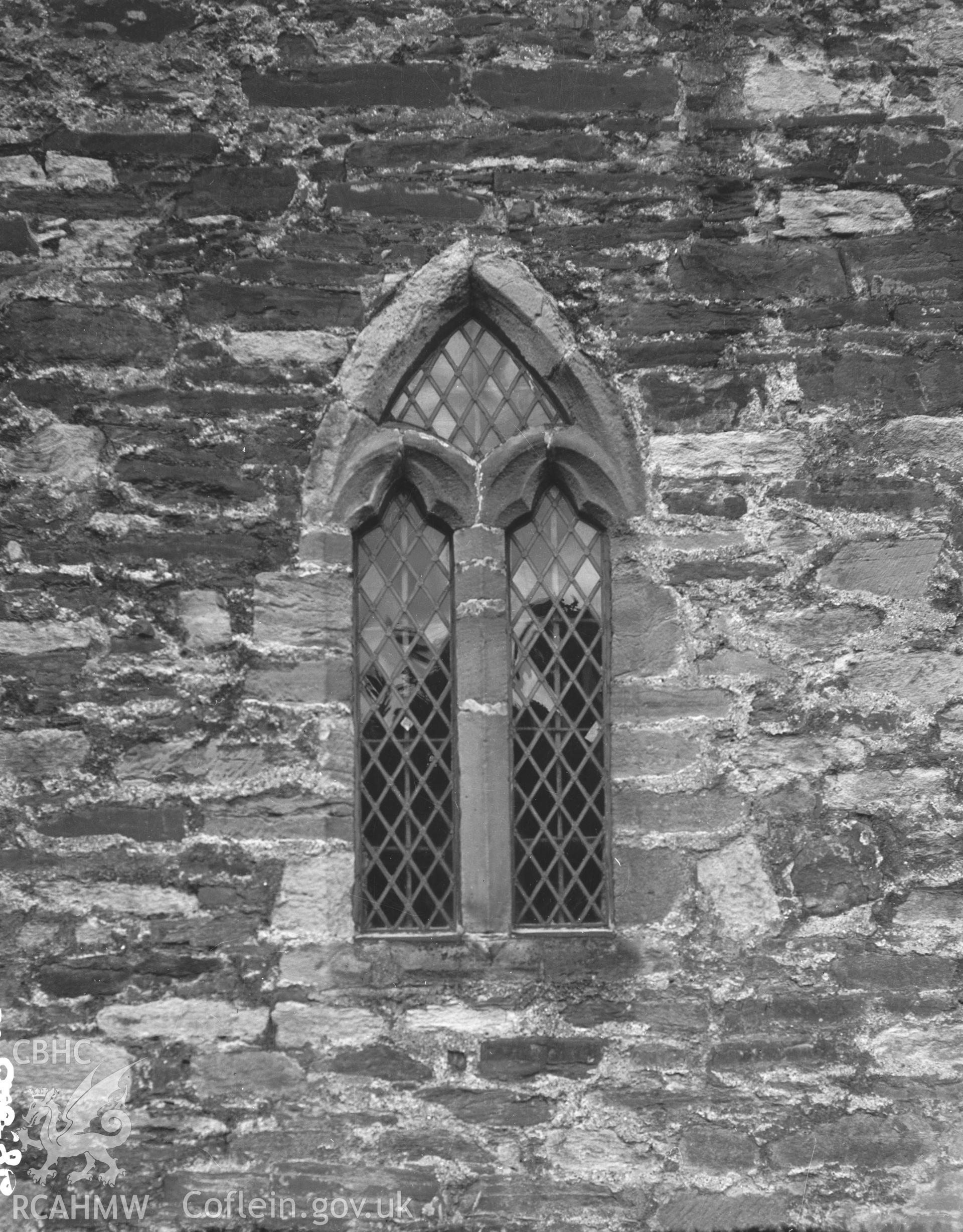 Exterior view of window at St Marys Church Conwy taken in 10.09.1951.