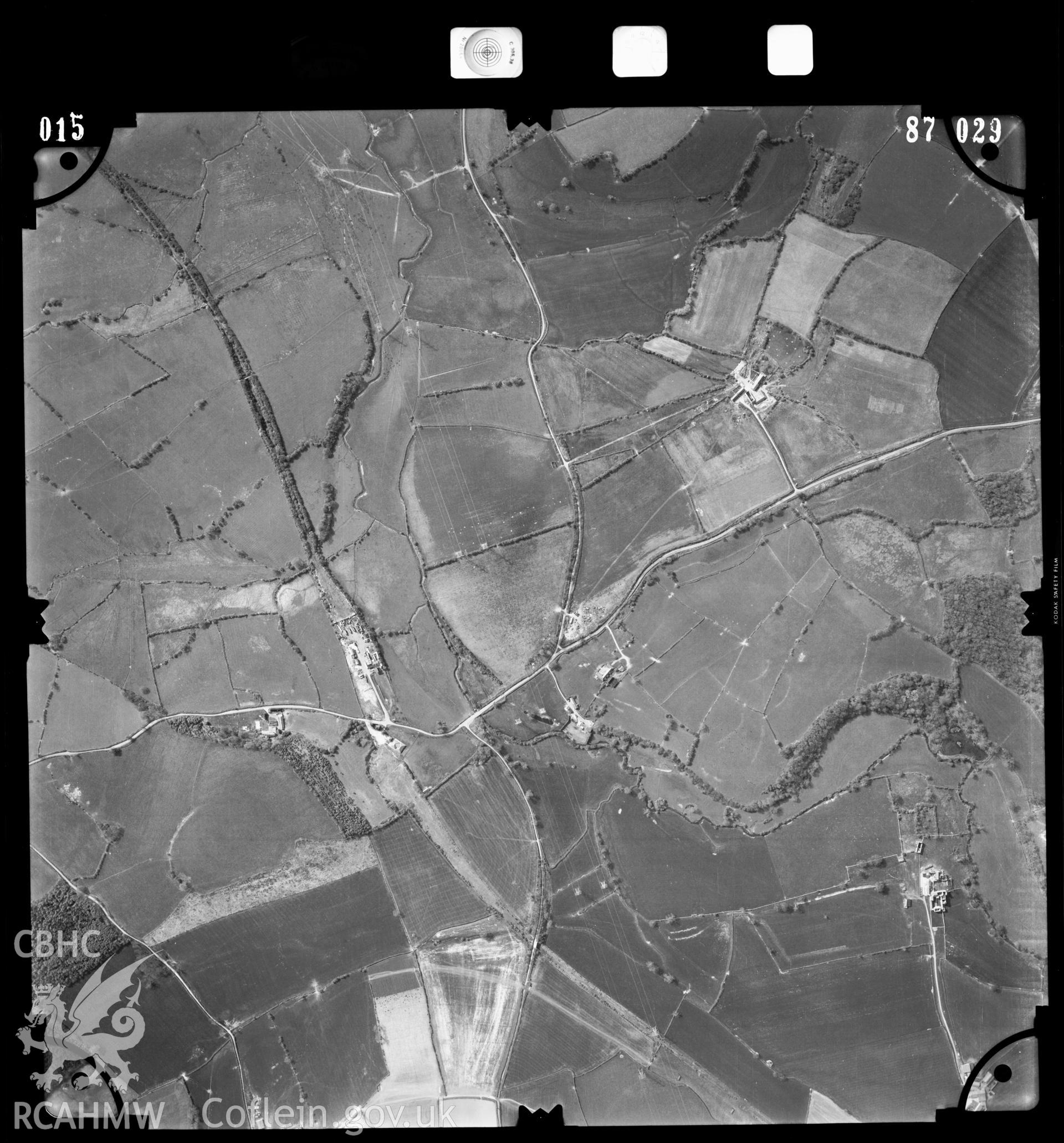 Digitised copy of an aerial photograph showing the St Athan area, taken by Ordnance Survey, 1987.