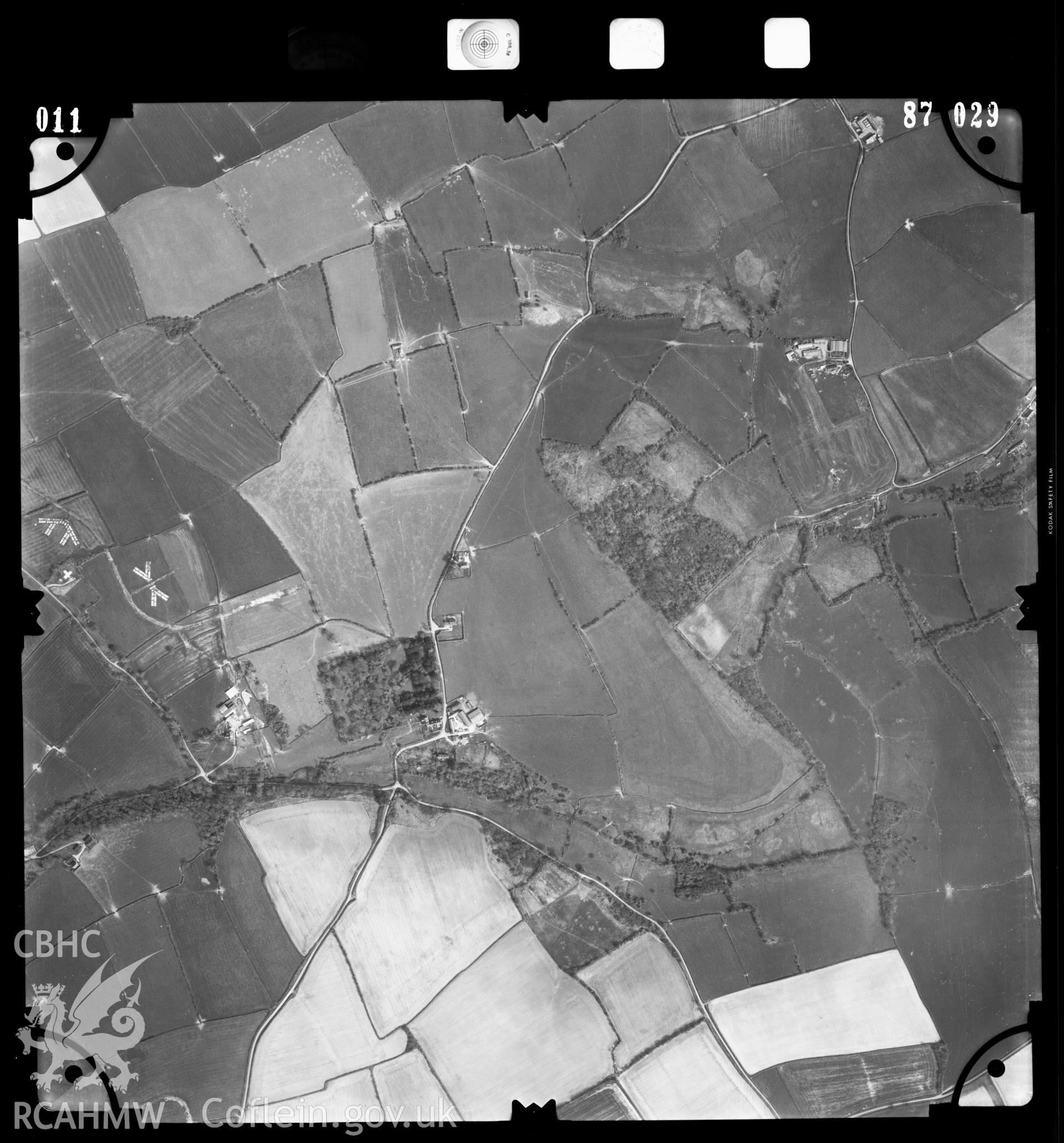 Digitised copy of an aerial photograph showing the St Athan area, taken by Ordnance Survey, 1987.