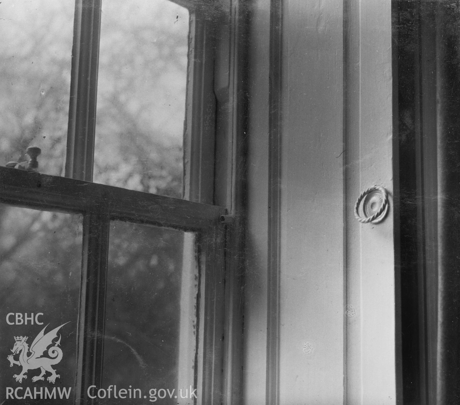 Interior view showing detail of window and shutters