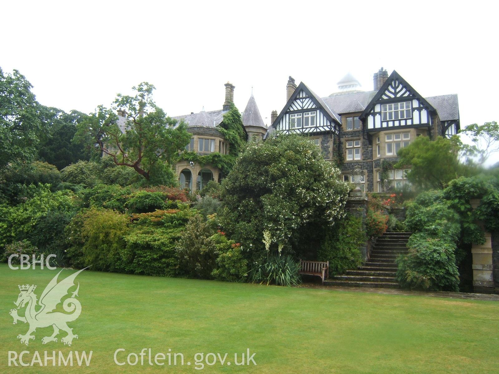 South-west elevation of the house from the Croquet Terrace.