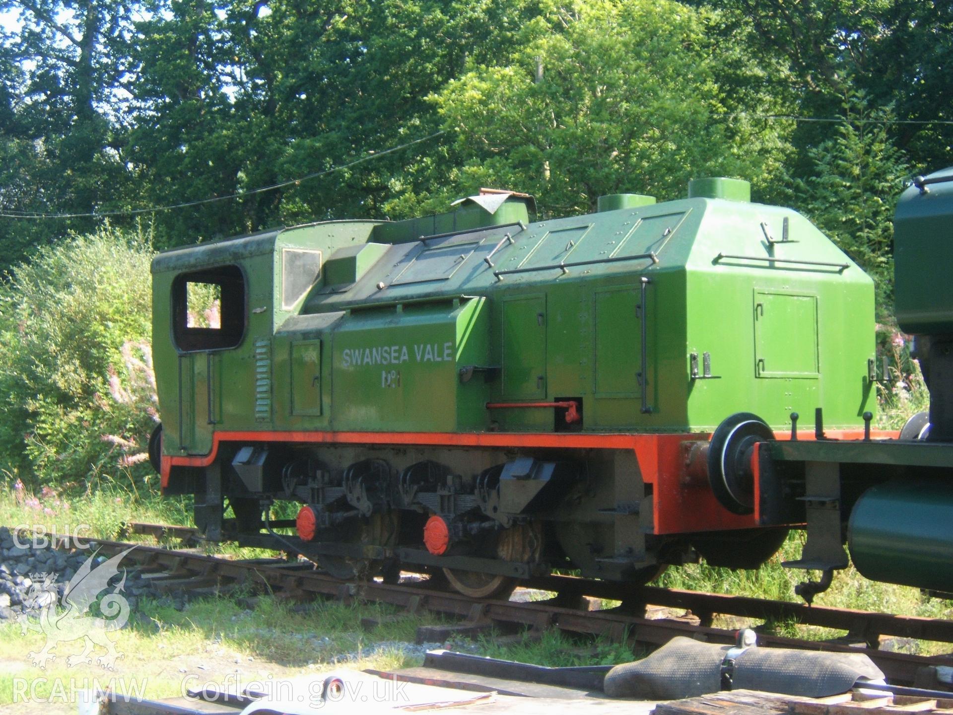 Preserved Swansea Vale sentinel loco in station yard.