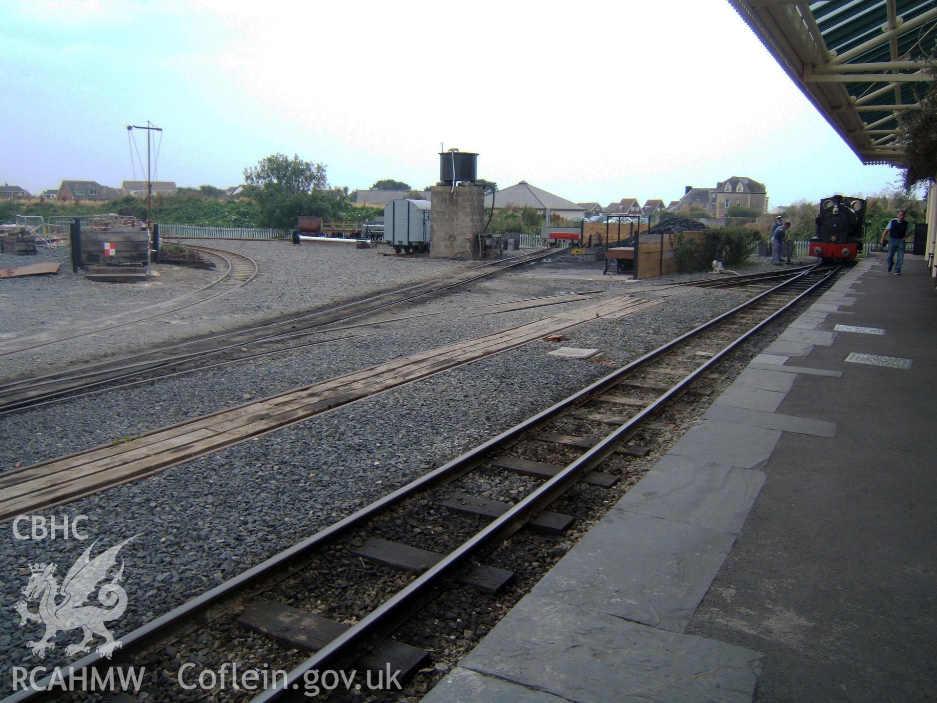 Station platform looking SW with ex-Corris 1920s loco.