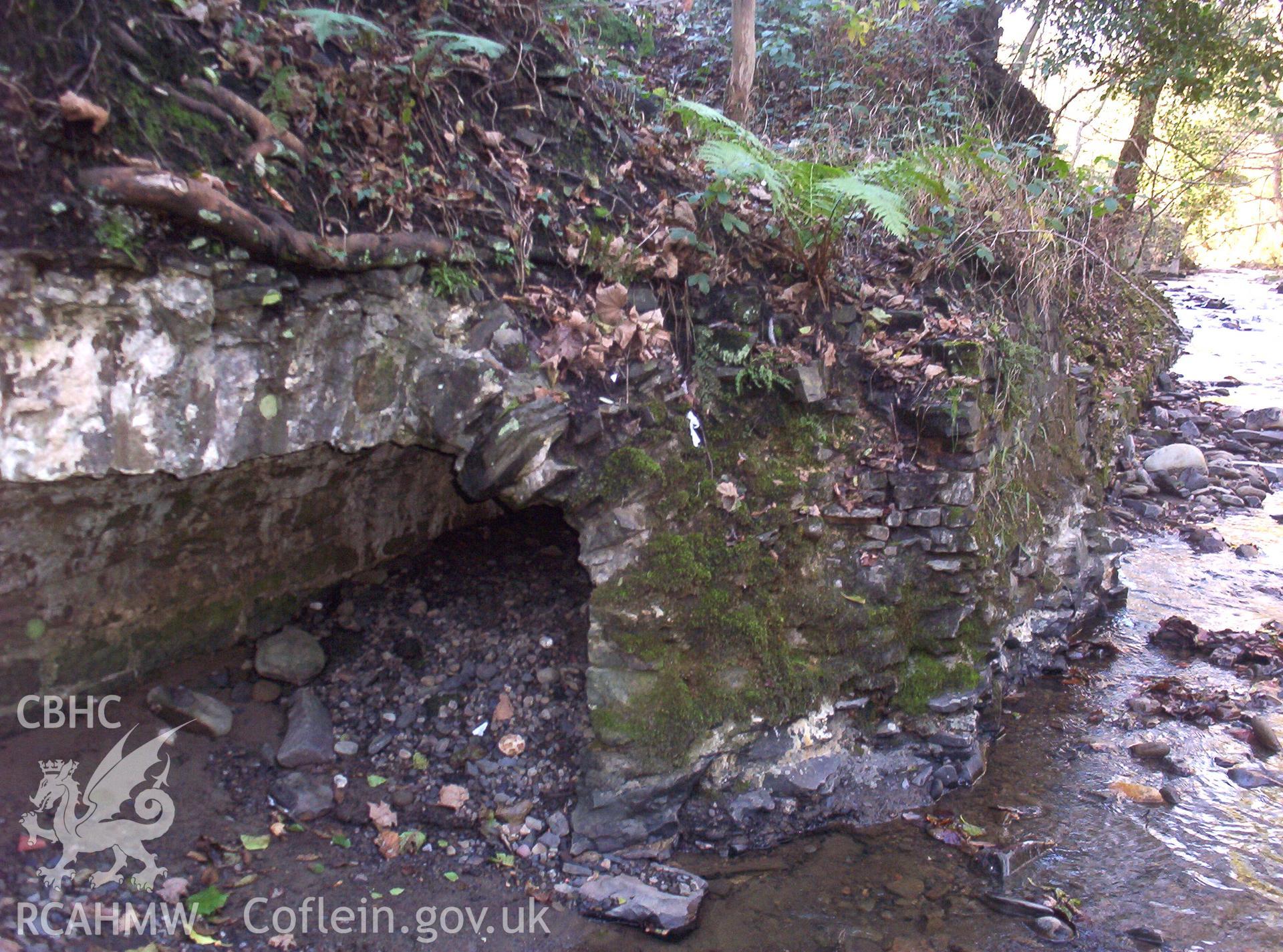 Retaining wall on east side of culvert.