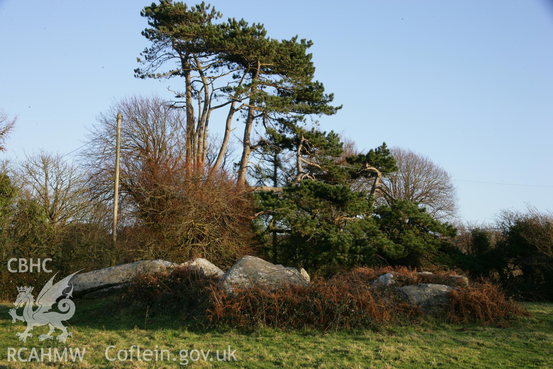 Cerrig y Gof chambered cairn; view of chambers from the west.