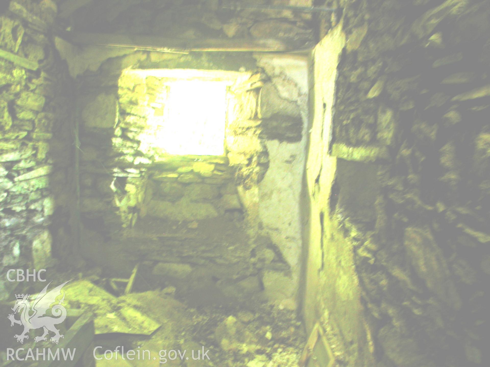 Interior, house lean-to at east gable-end.