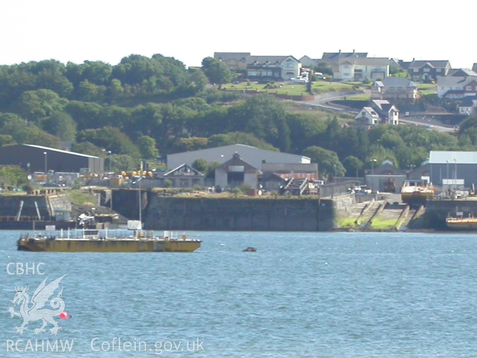 Original dock and slip at the north-west corner from across the Cleddau.