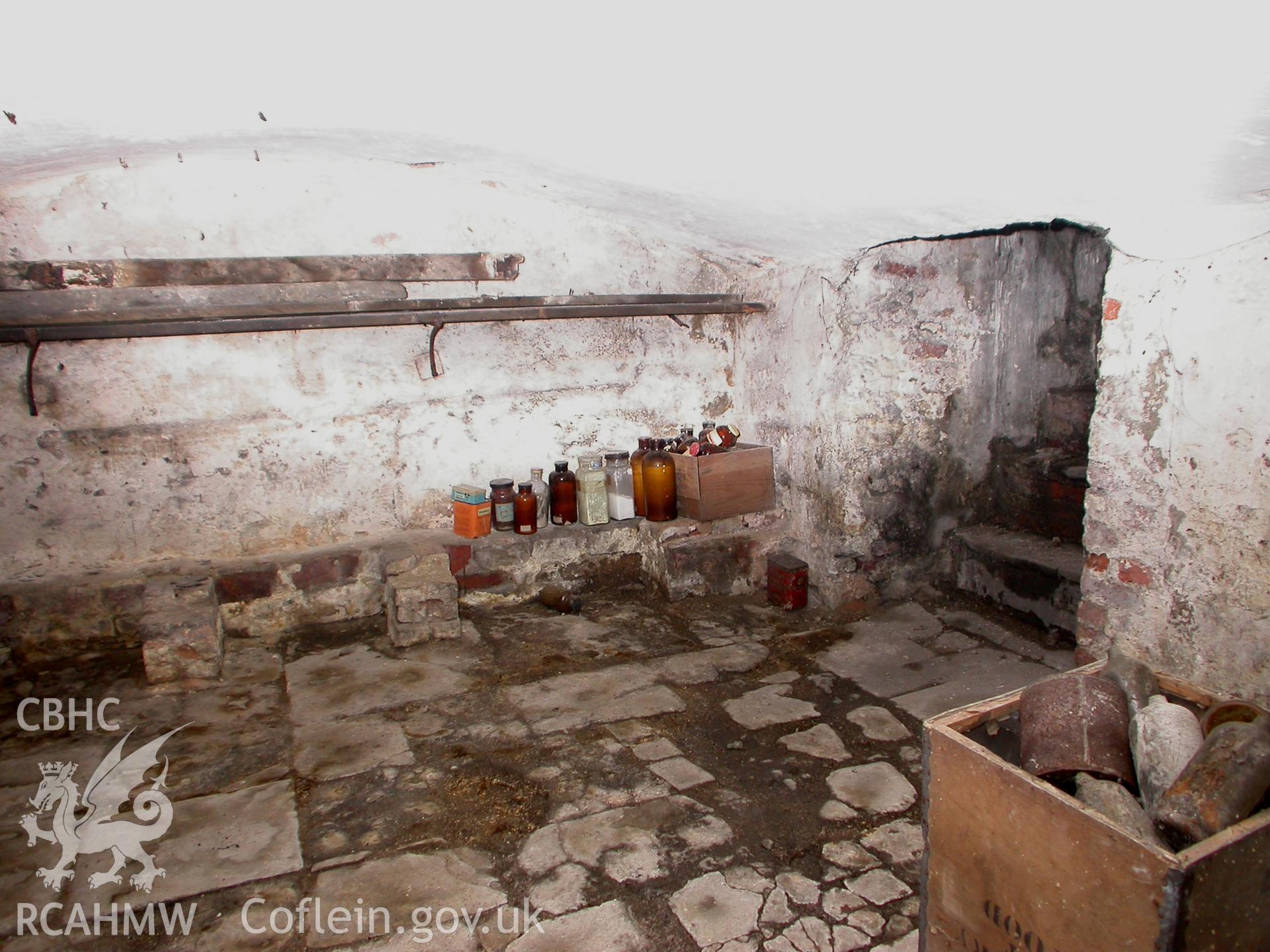 Cellar, later external doorway.
