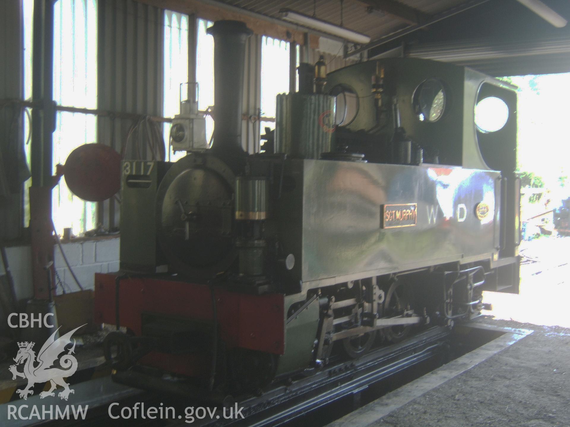 'Sgt Murphy', 1918 ex-Penrhyn Loco. in engine-shed.