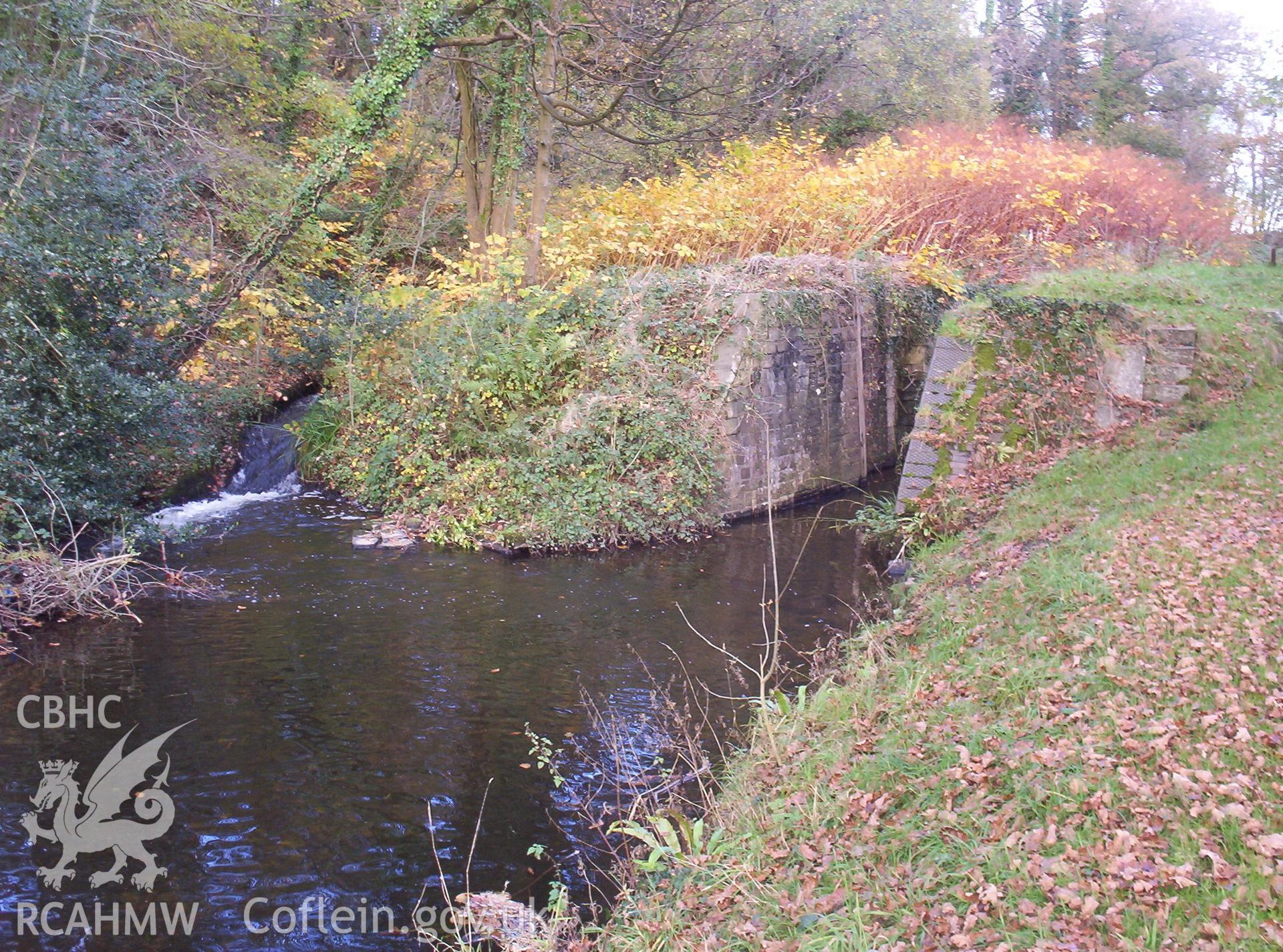 Toe of Lock and water bypass (left) from south.