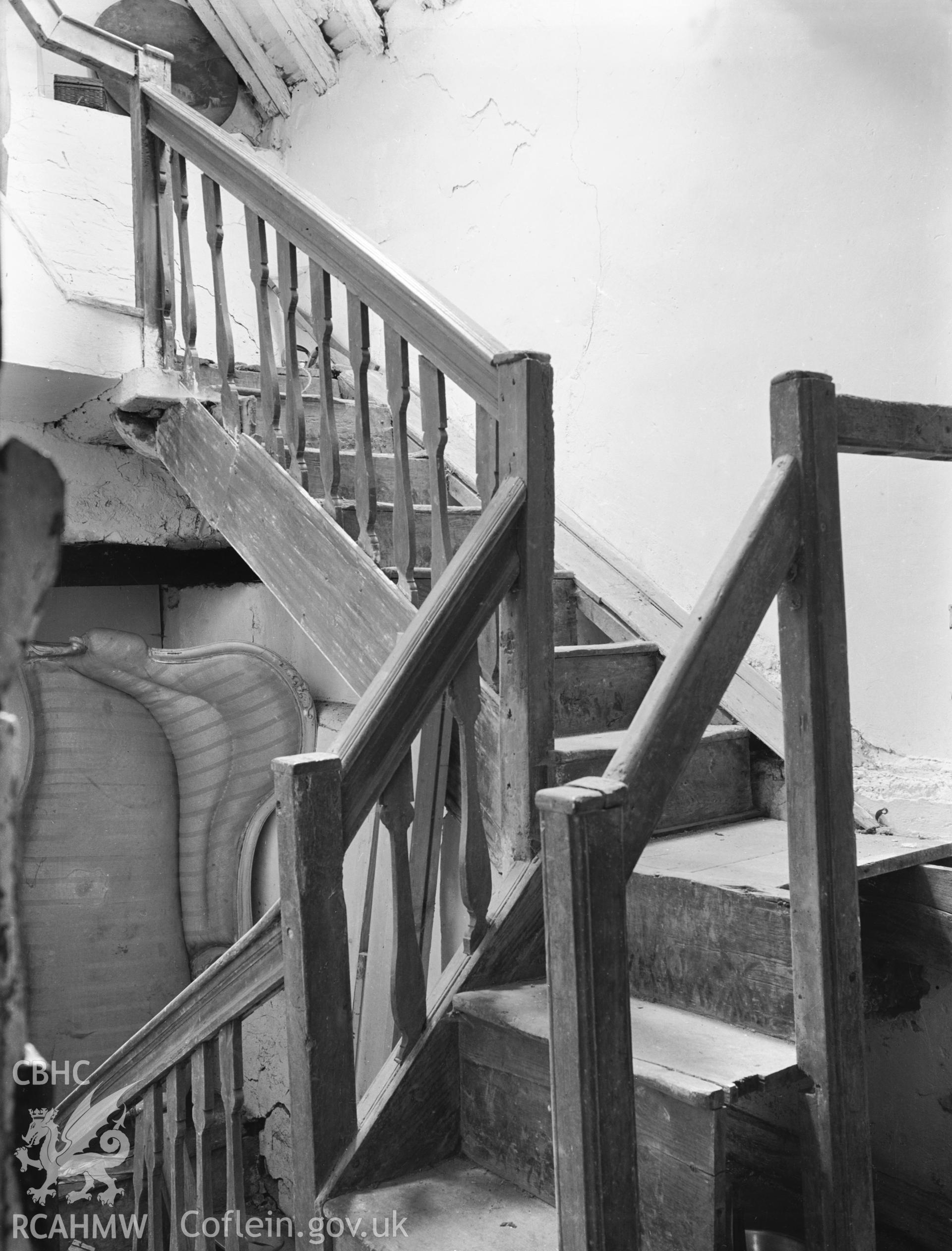 Interior view showing the rear staircase.