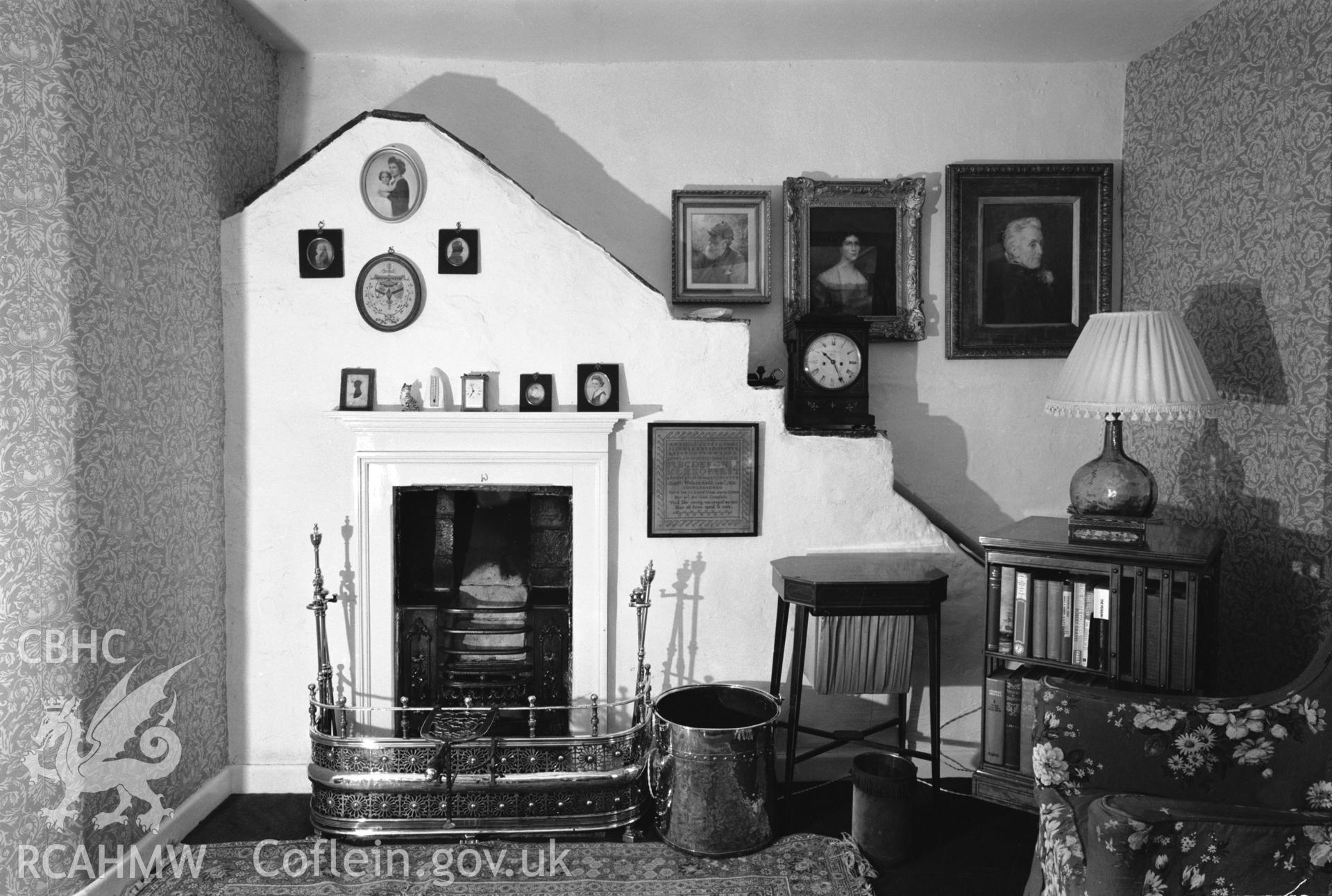 Interior view showing room with small fireplace, possibly a servants sitting room.