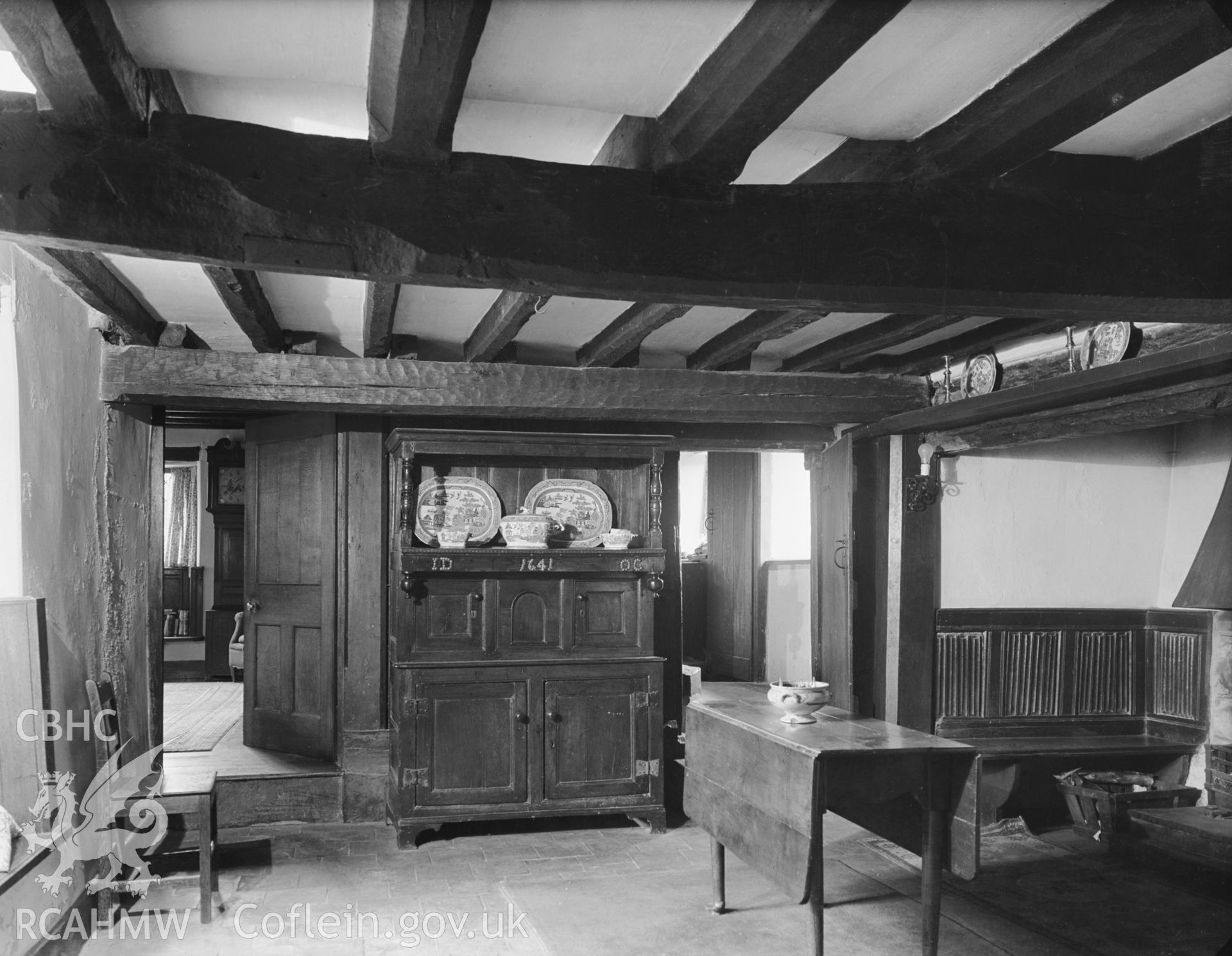 Interior view showing the hall looking west.