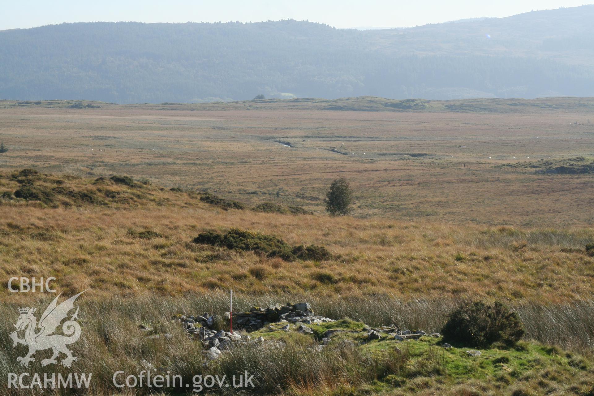 Bronze Age Cairn (Cairn B), NW of Afon Ystymiau, looking south