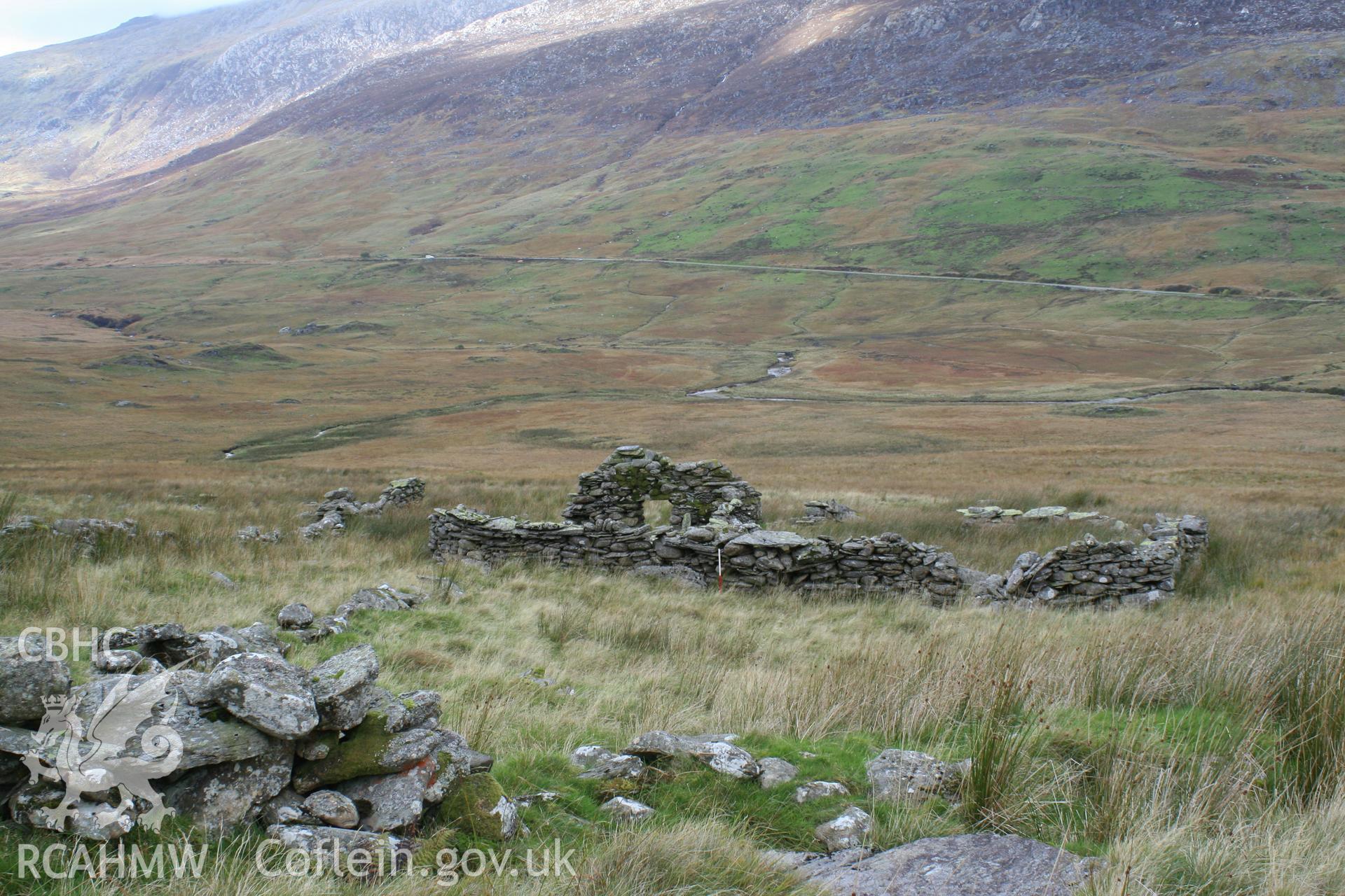 Cottage in Trewydir, looking west