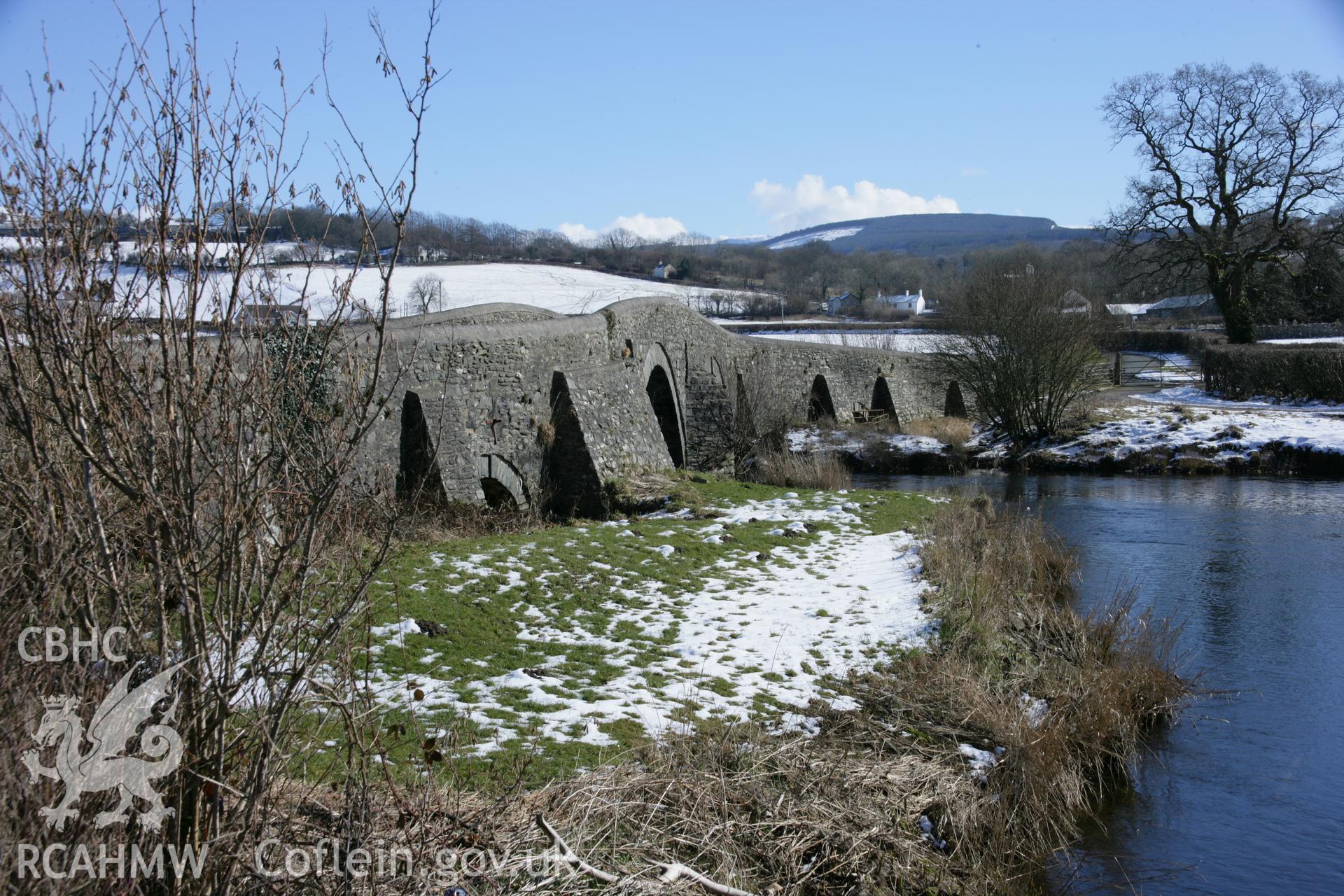 Llanfair Bridge, general view from north-west with snow.