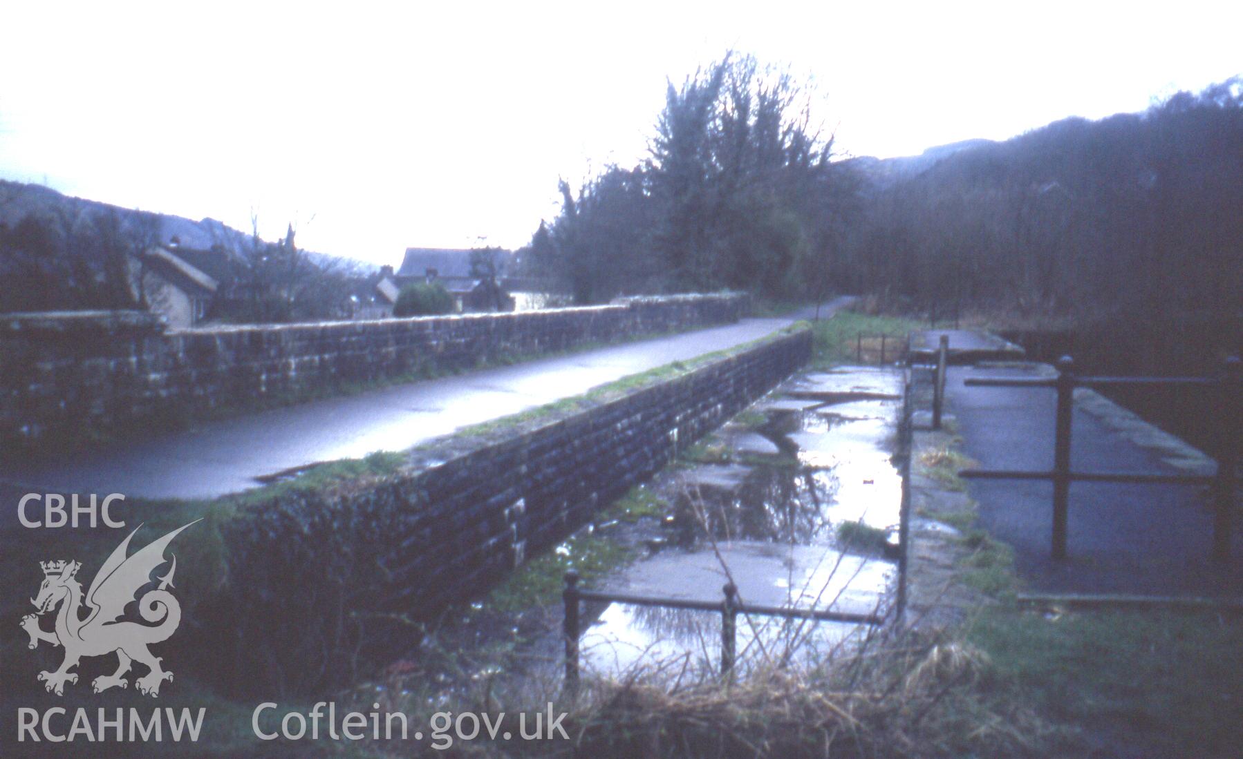 Aqueduct trough reflooded after rain from the north-east.
