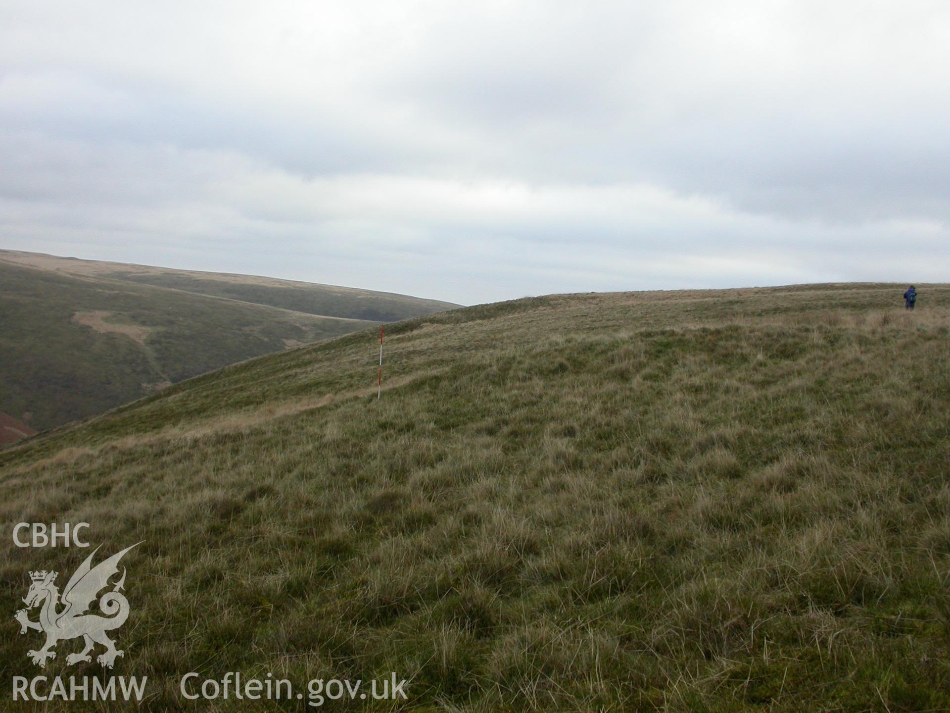 Mound on hill crest, view form north-west; scale 0.5m sections