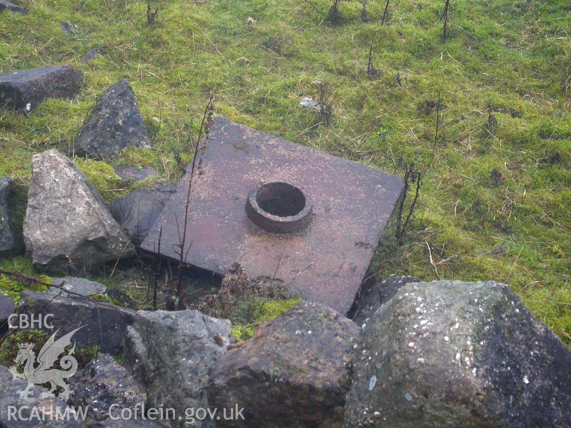 Close-up of cast-iron slab presumably from demolition of adjacent forge.