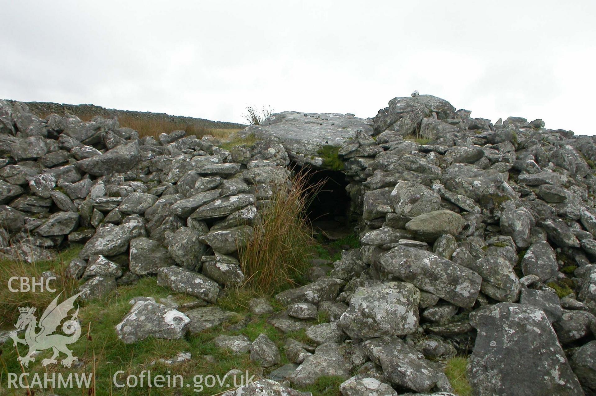 Entrance into cairn chamber.