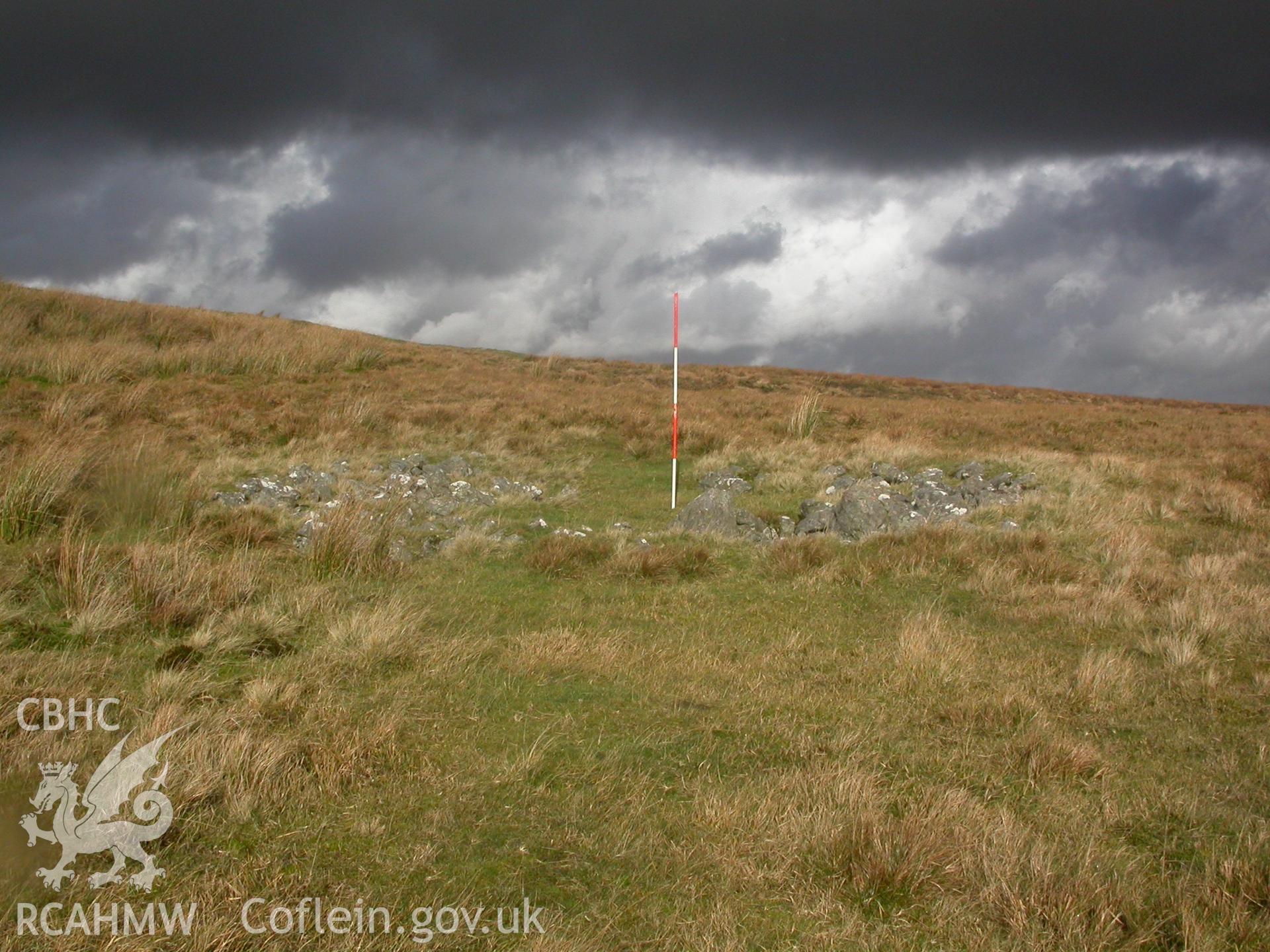 Hut circle I (NPRN 403391) viewed from the south