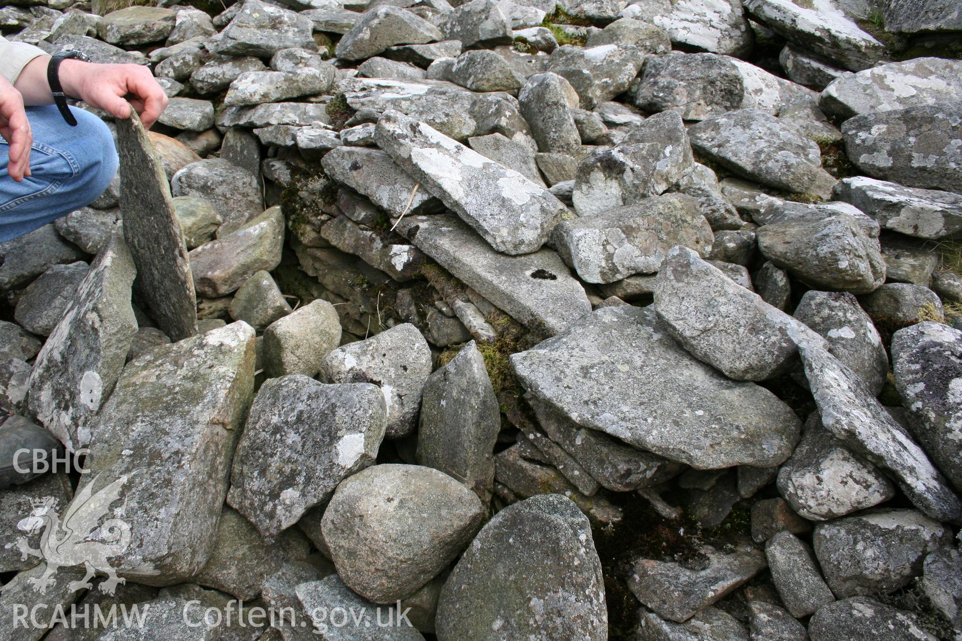 Detail showing section of original? cairn walling.