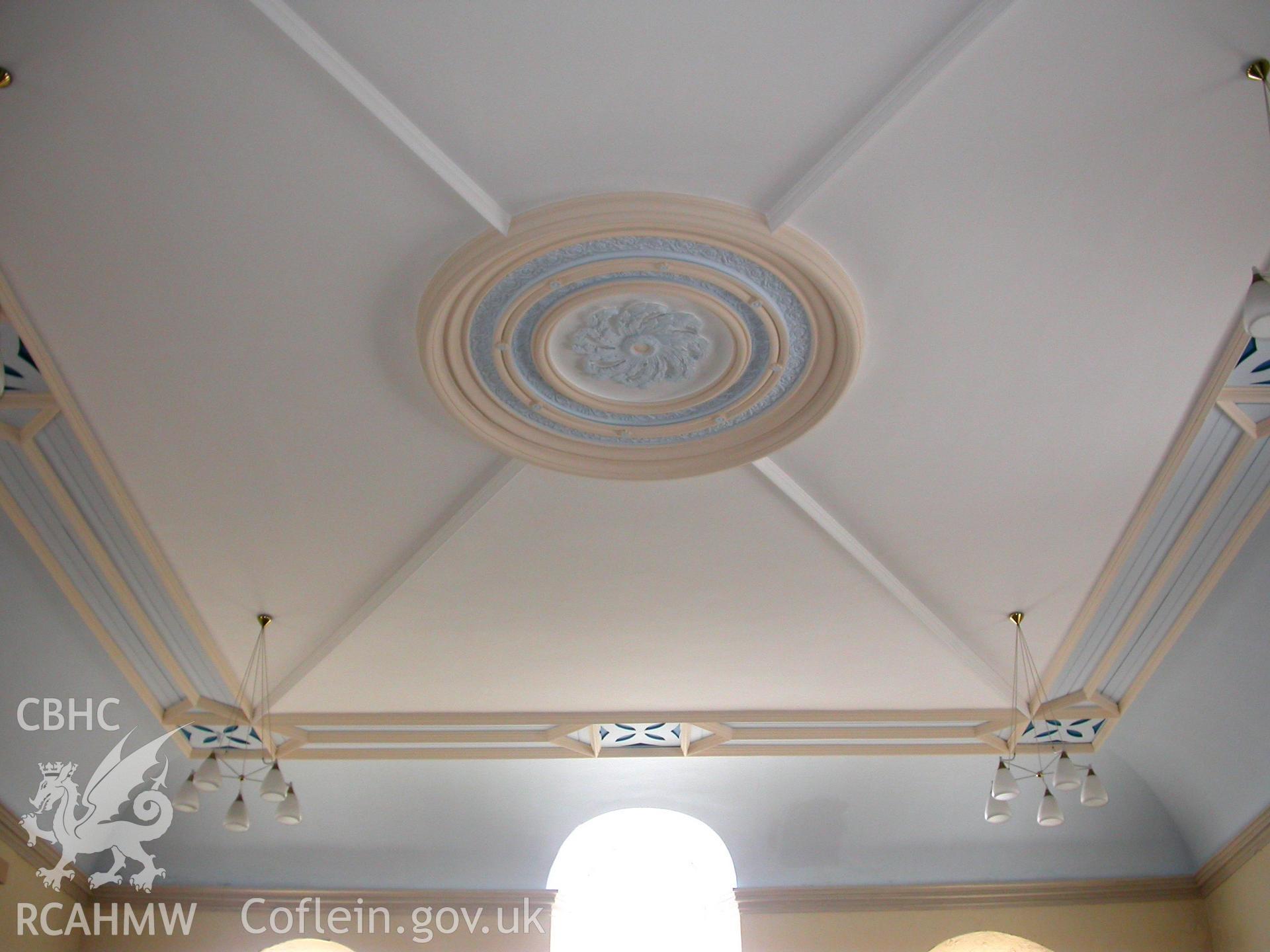 Chapel ceiling viewed from north-east pulpit.