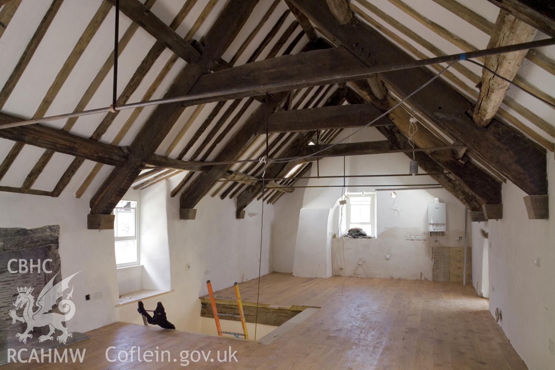 Rear range, first floor, looking north. (Room F8/F9 on architect's plans).